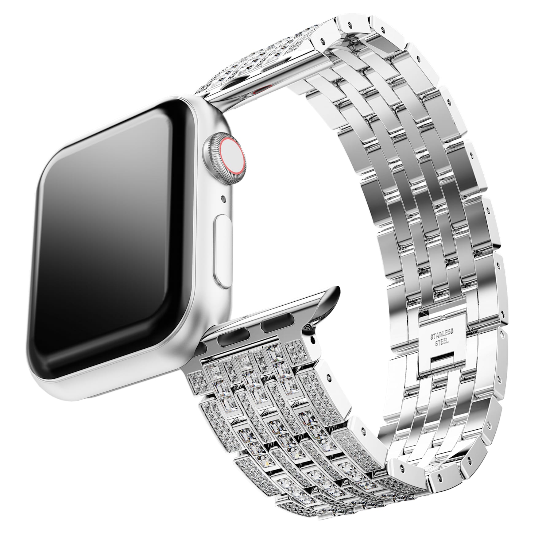 Princess strap, For Apple Watch® 40 mm & 41mm, Silver Tone, Stainless steel by SWAROVSKI