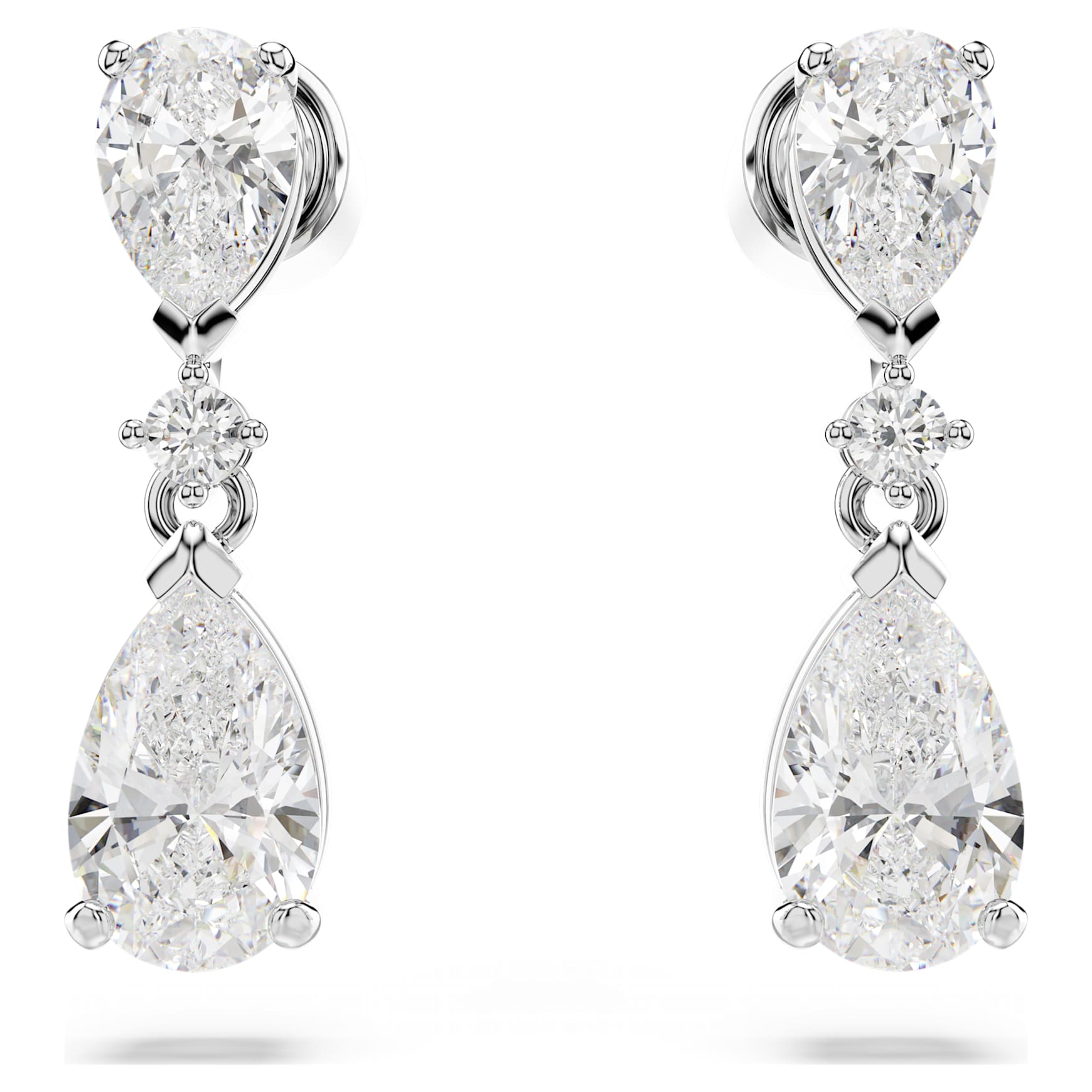 Mesmera set, Mixed cuts, White, Rhodium plated by SWAROVSKI