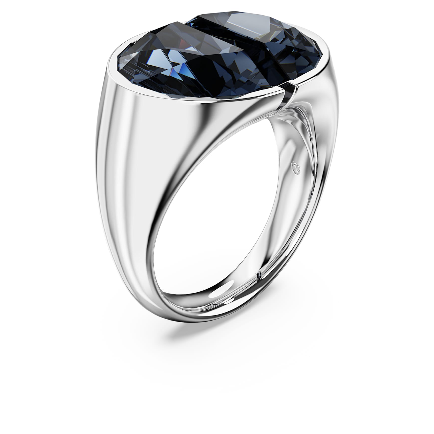 Lucent cocktail ring, Grey, Rhodium plated