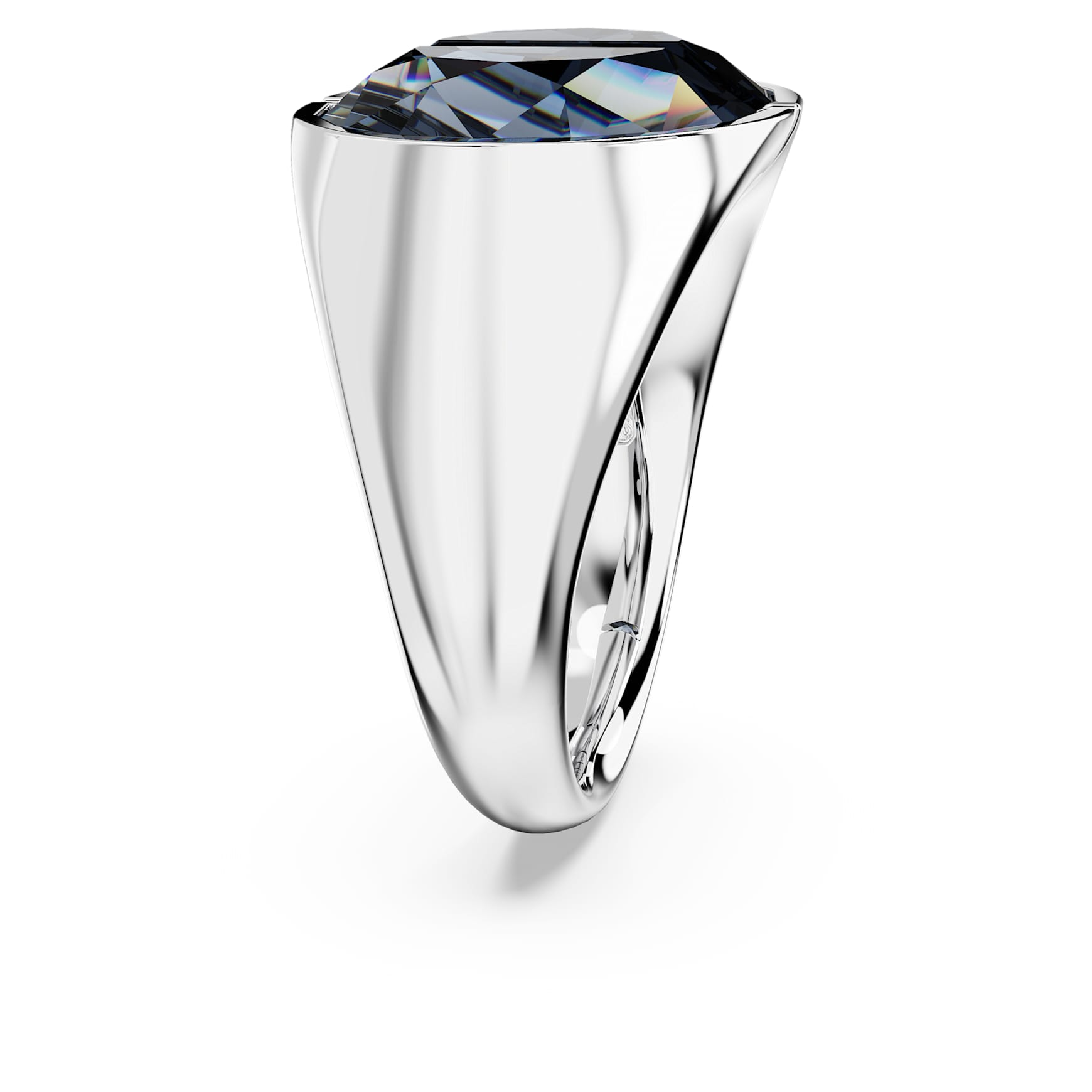 Lucent cocktail ring, Grey, Rhodium plated