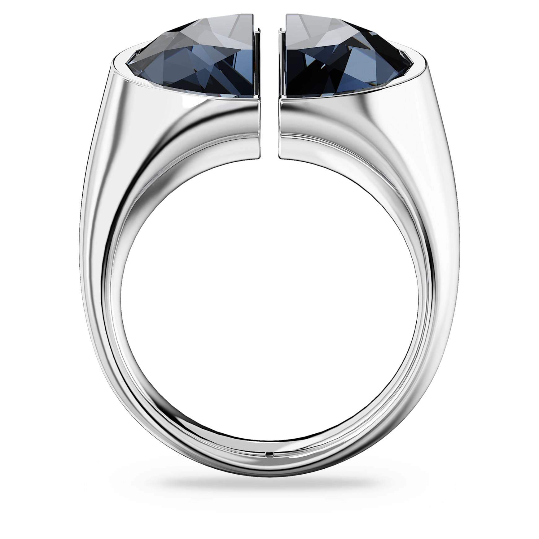 Lucent cocktail ring, Grey, Rhodium plated