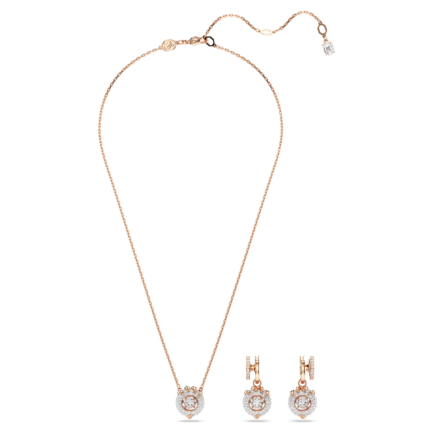 Dragon & Phoenix set, Dragon’s claw, White, 18K rose gold finish