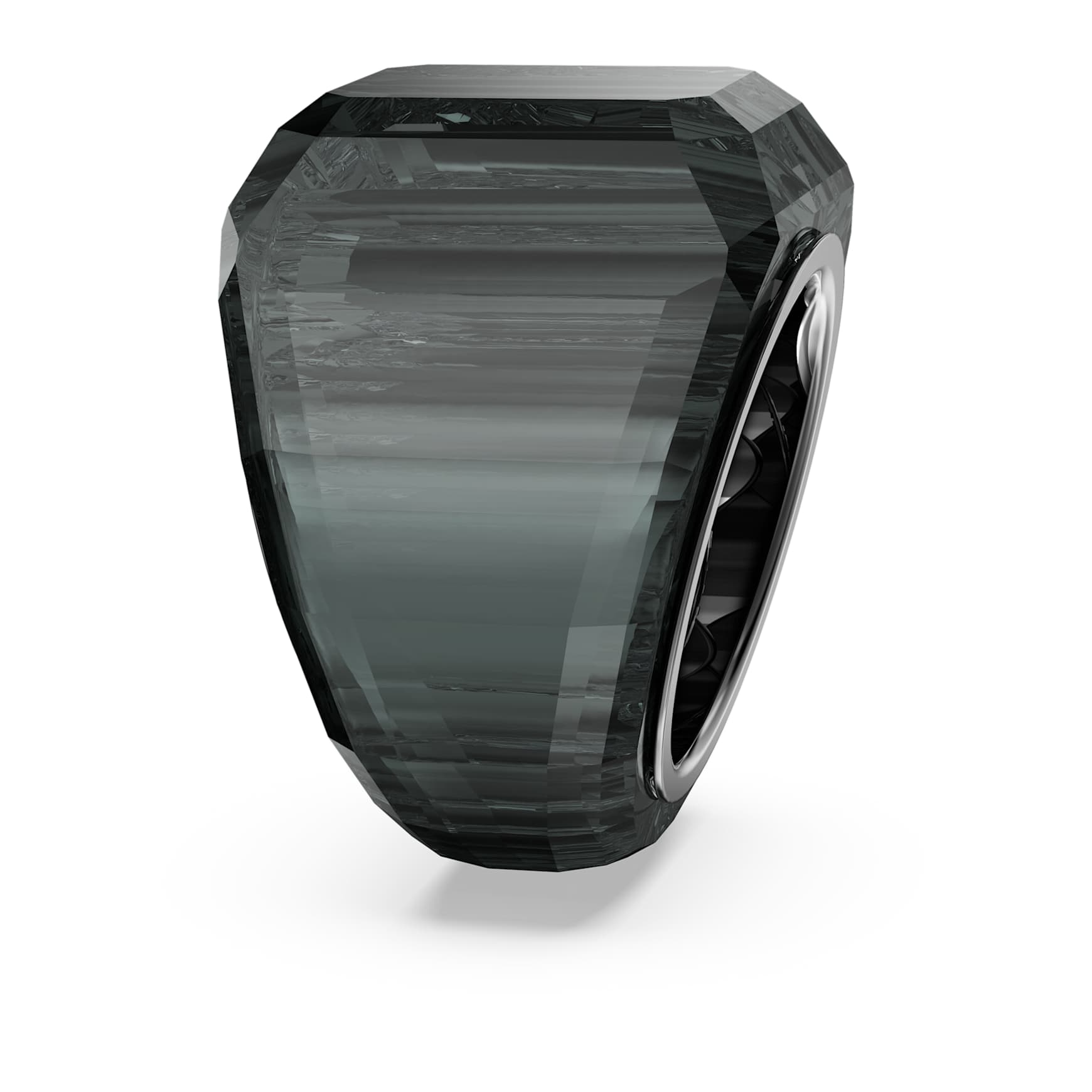 Lucent cocktail ring, Black, Ruthenium plated by SWAROVSKI