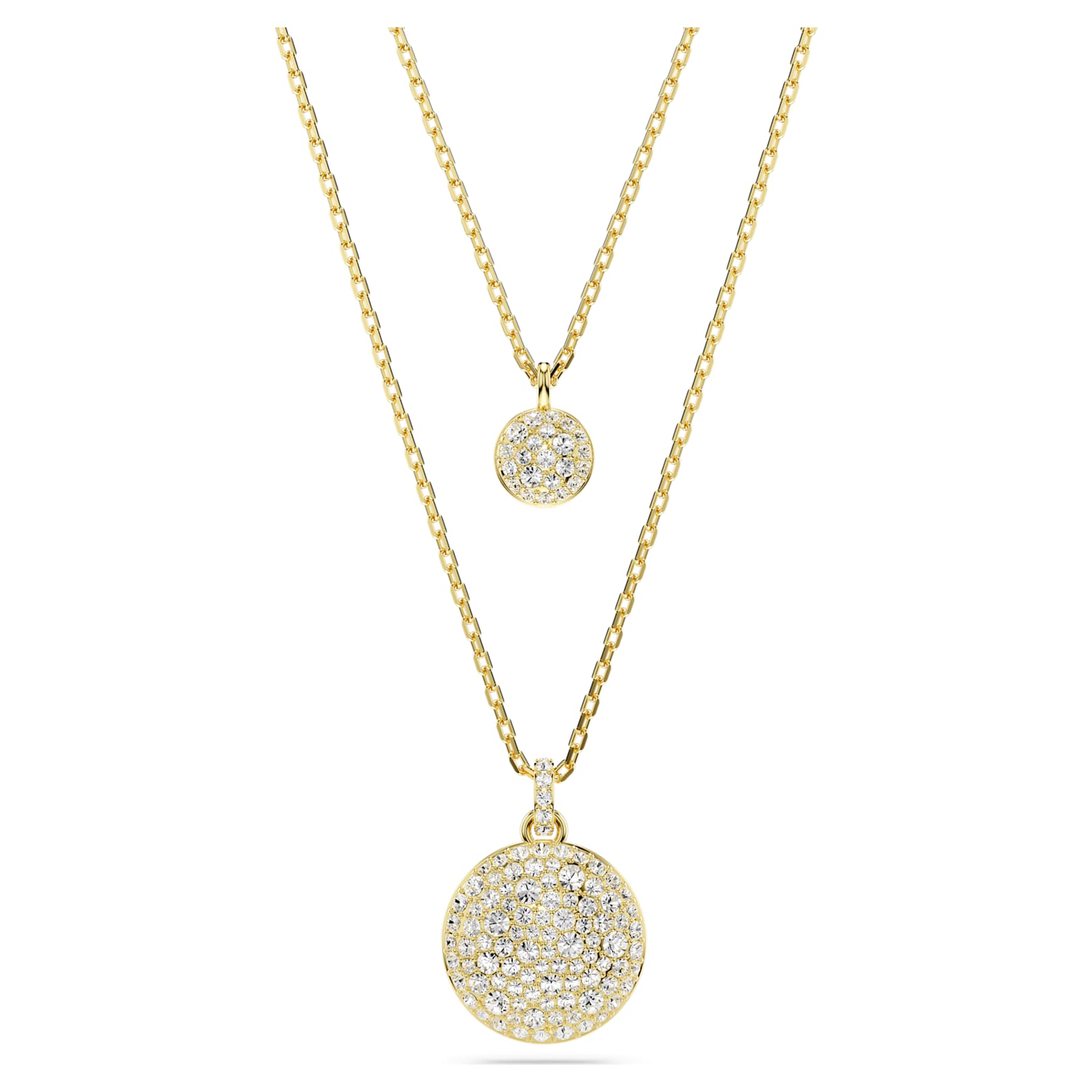 Sublima layered pendant, White, Gold-tone plated by SWAROVSKI