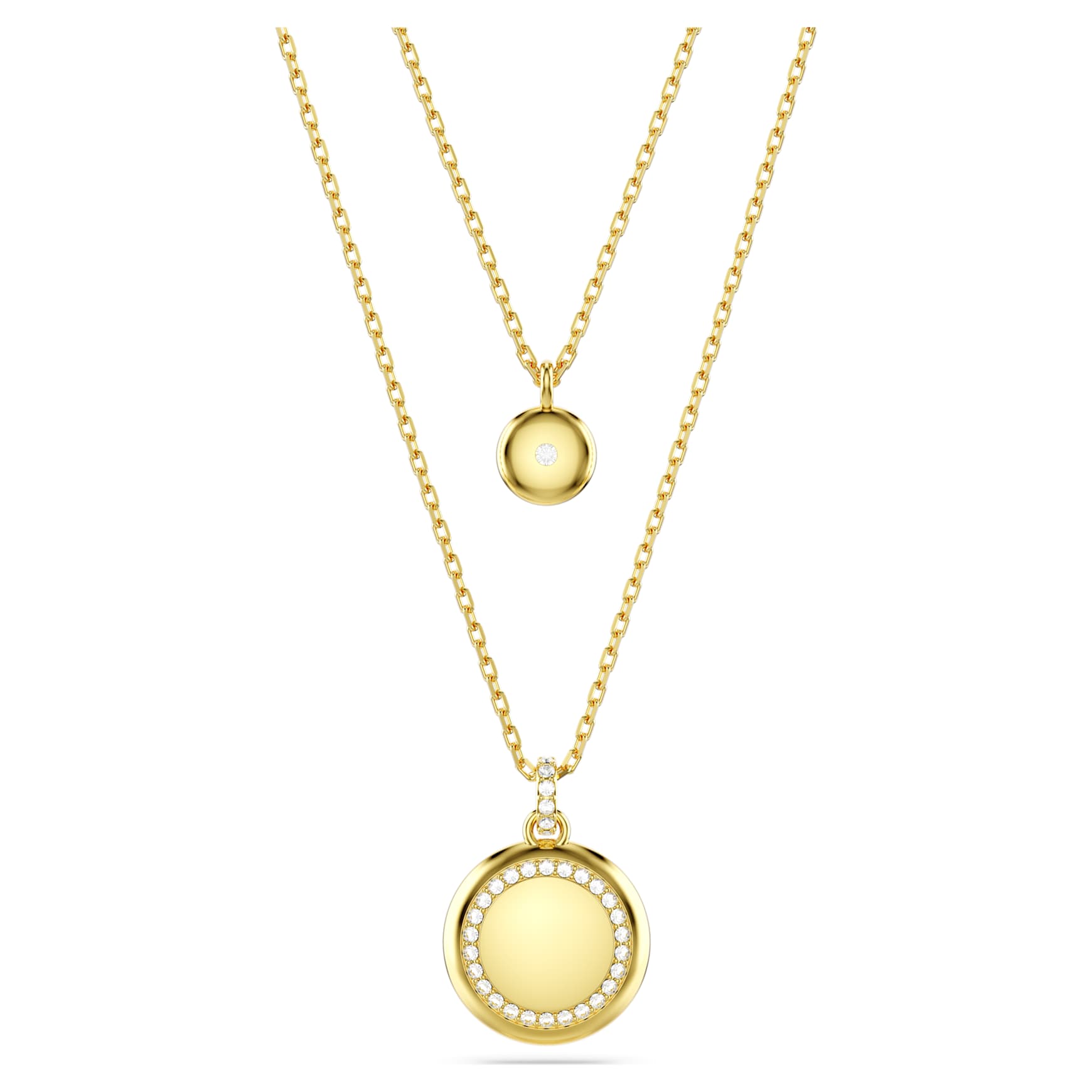 Sublima layered pendant, White, Gold-tone plated by SWAROVSKI