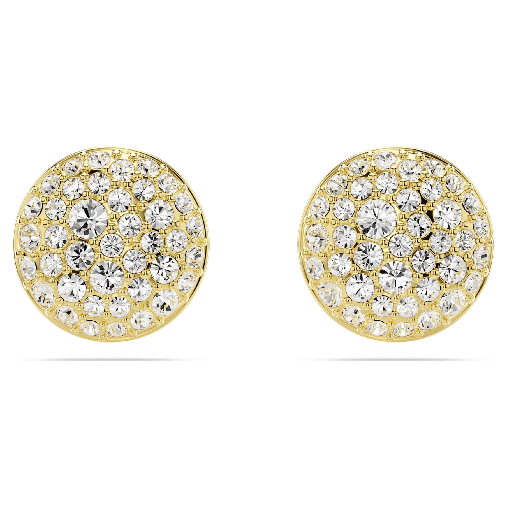 Meteora stud earrings, White, Gold-tone plated by SWAROVSKI
