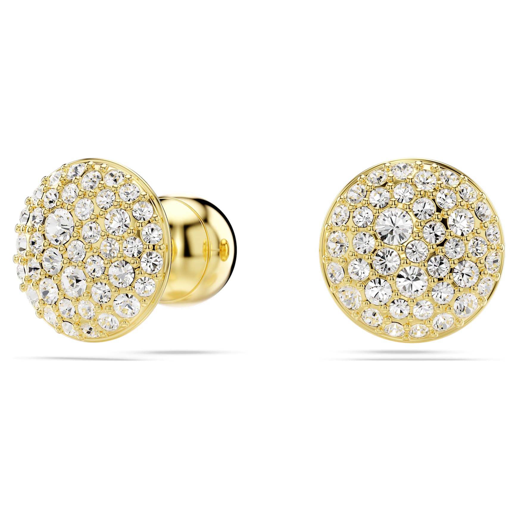 Sublima stud earrings, White, 18K gold finish