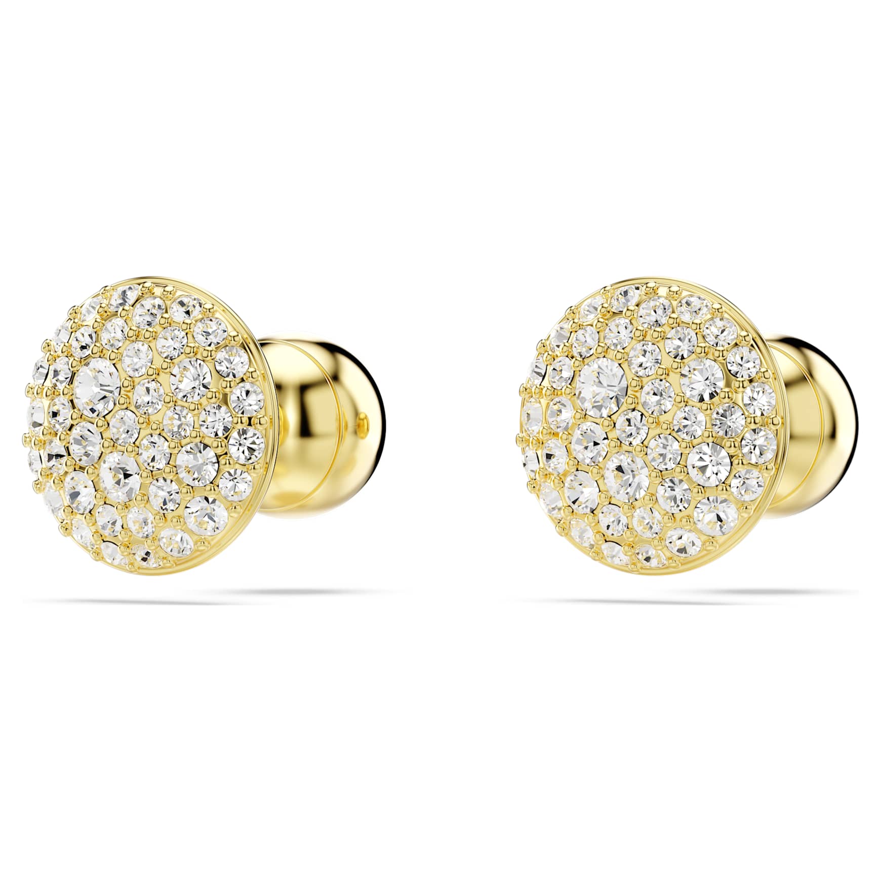 Sublima stud earrings, White, 18K gold finish