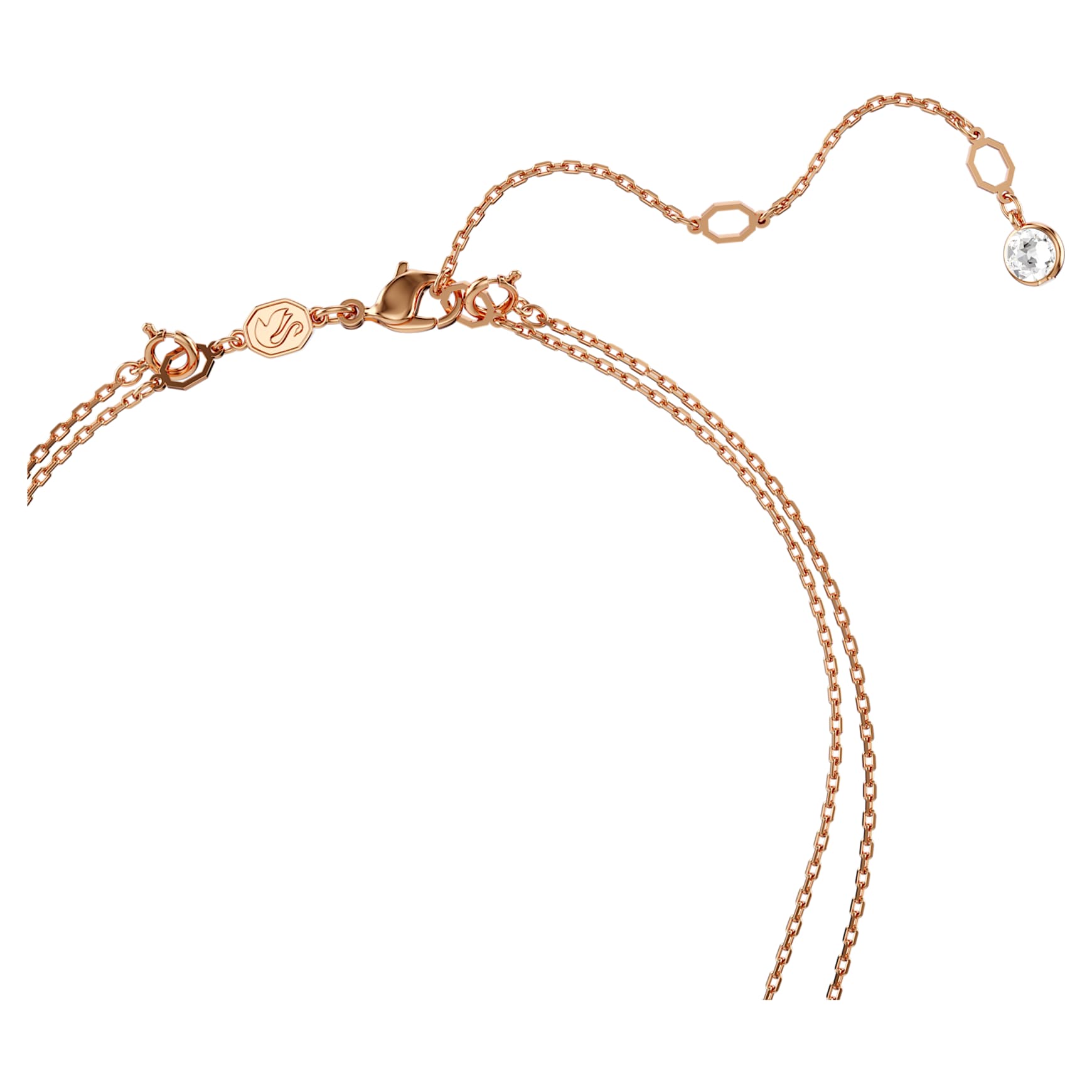 Sublima layered pendant, White, 18K rose gold finish