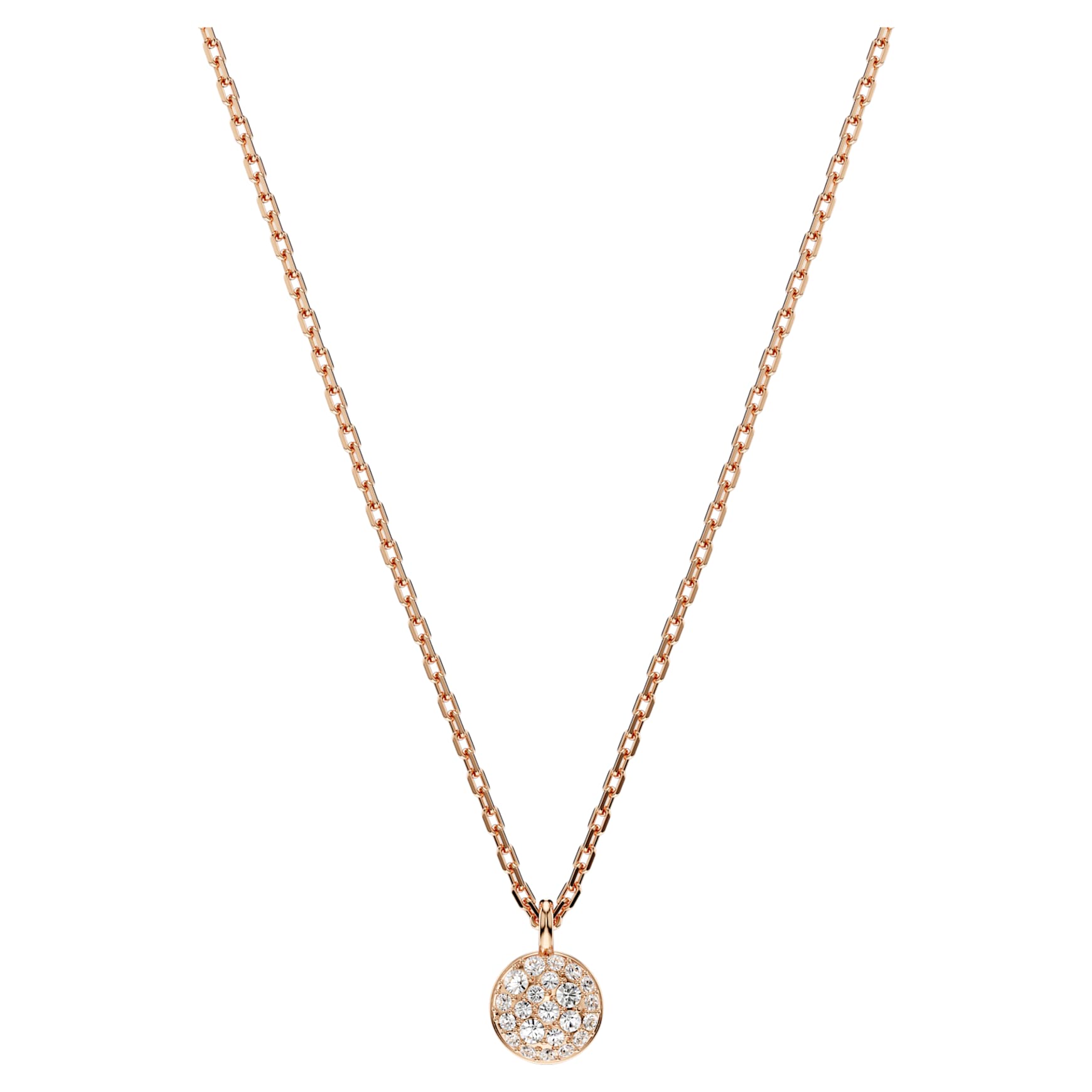Sublima layered pendant, White, Rose gold-tone plated by SWAROVSKI
