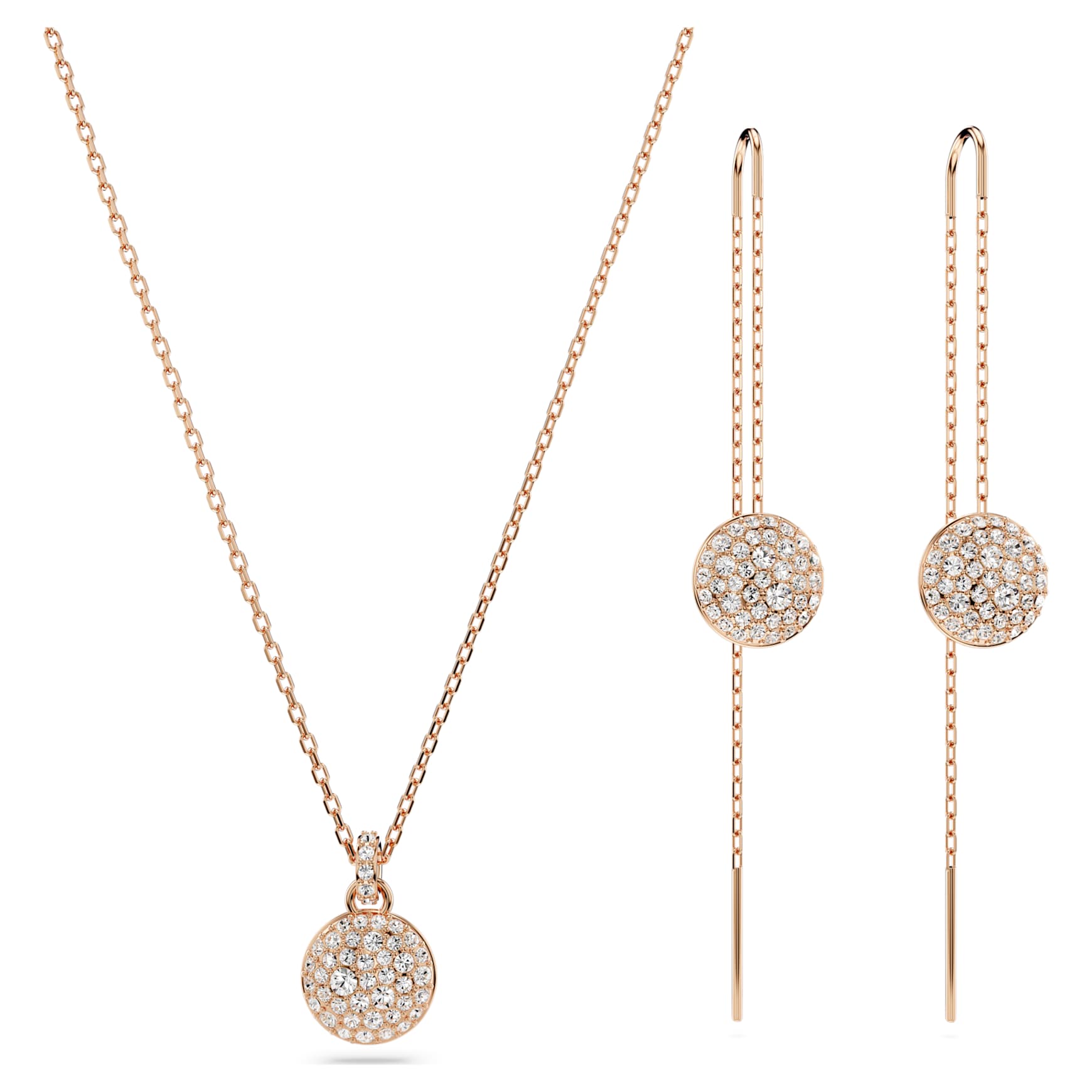 Meteora set, White, Rose gold-tone plated by SWAROVSKI