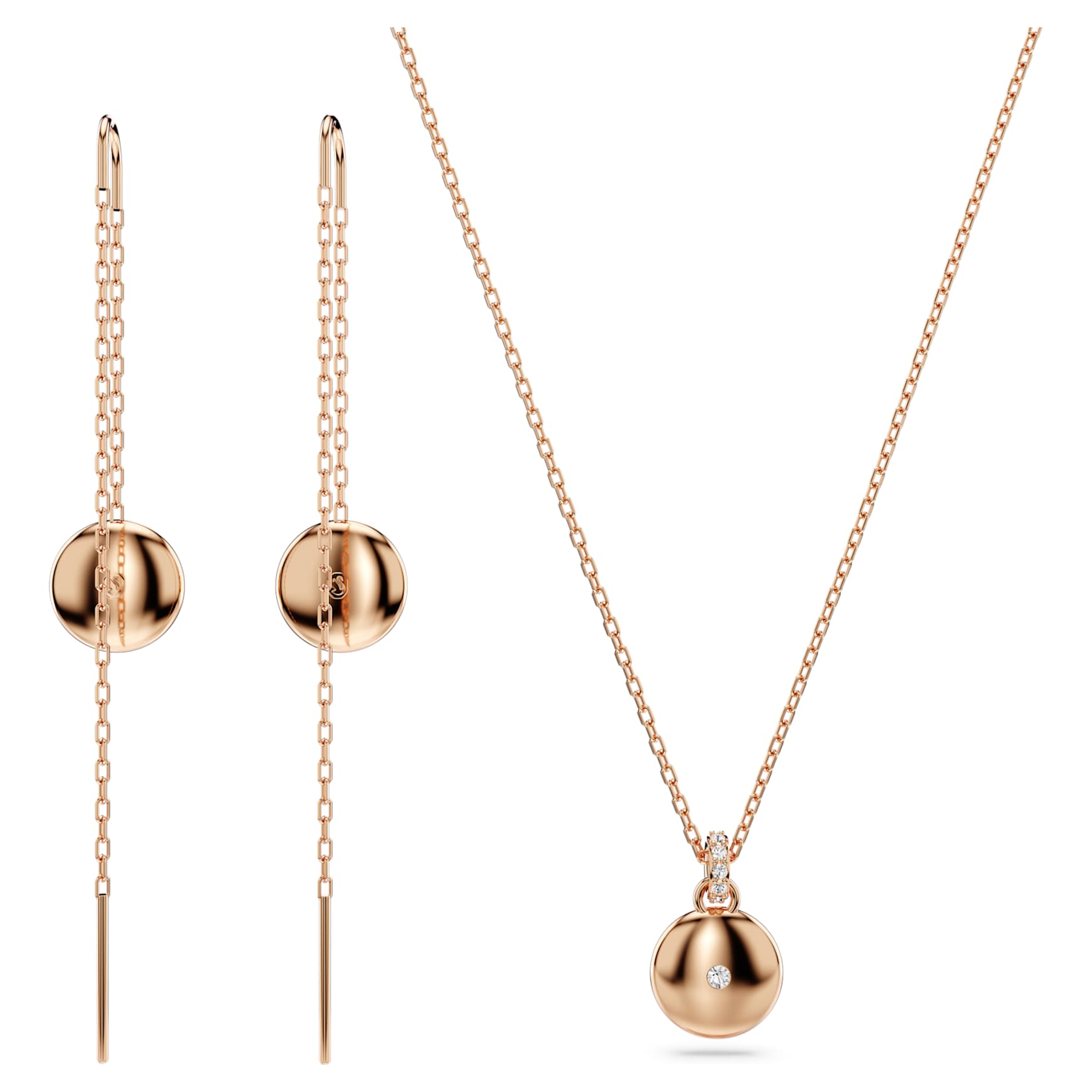 Meteora set, White, Rose gold-tone plated by SWAROVSKI