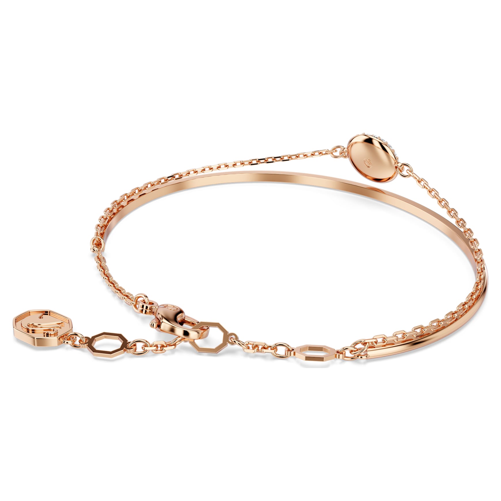 Sublima bangle, White, 18K rose gold finish