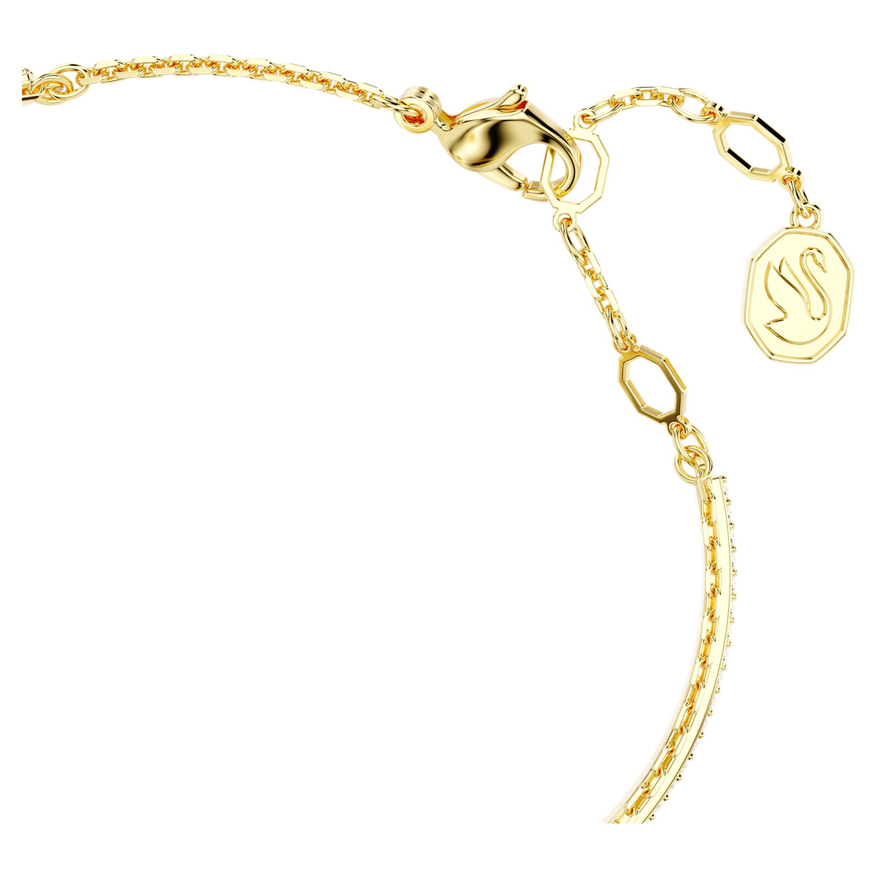 Chroma bangle, Heart, Red, 18K gold finish