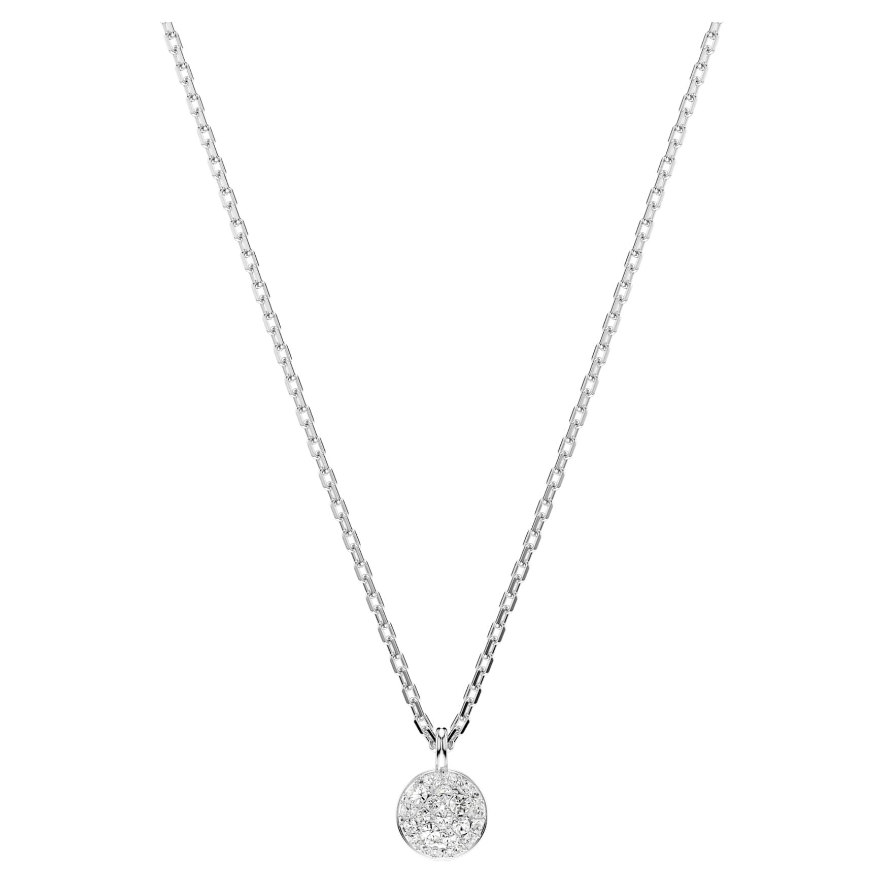 Sublima layered pendant, White, Rhodium plated by SWAROVSKI