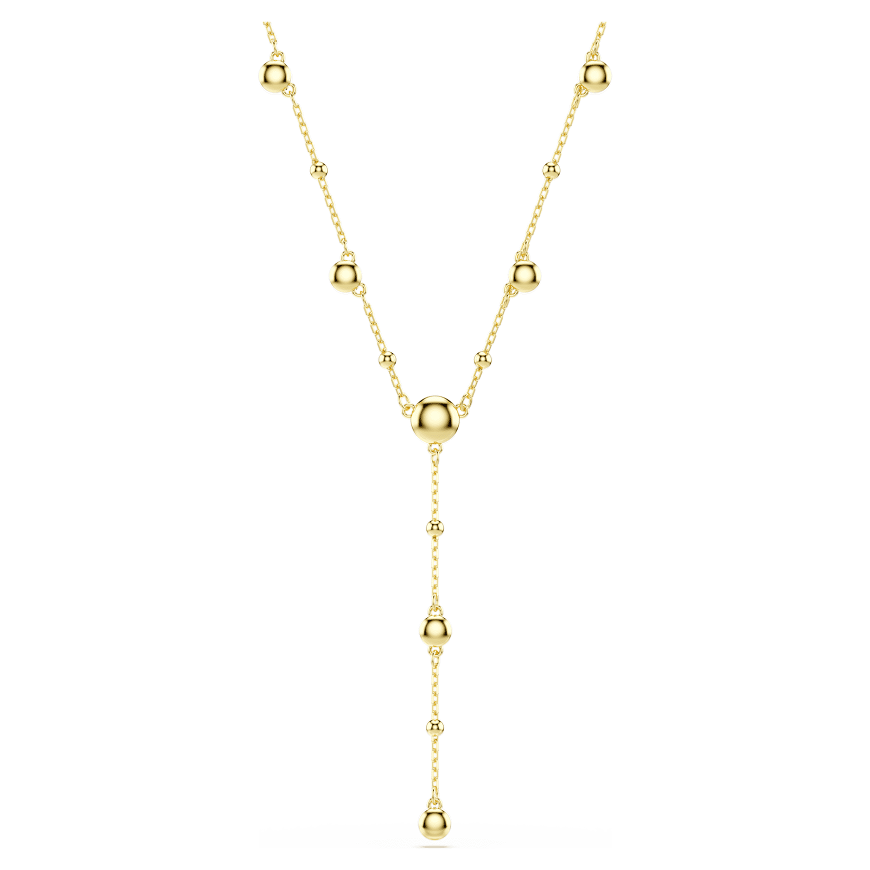 Imber Y necklace, Round cut, White, Gold-tone plated by SWAROVSKI