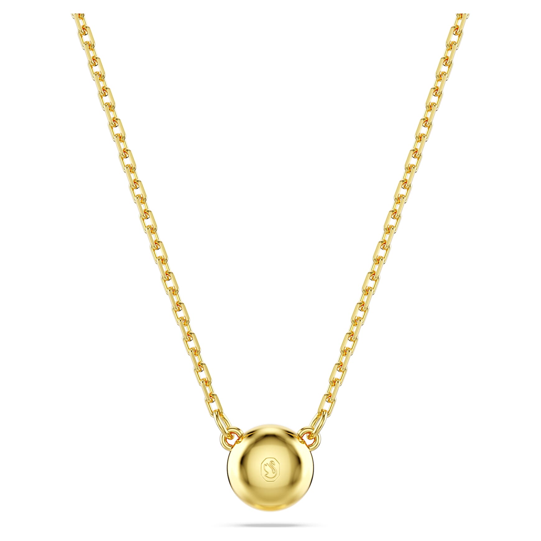 Imber pendant, Round cut, White, 18K gold finish