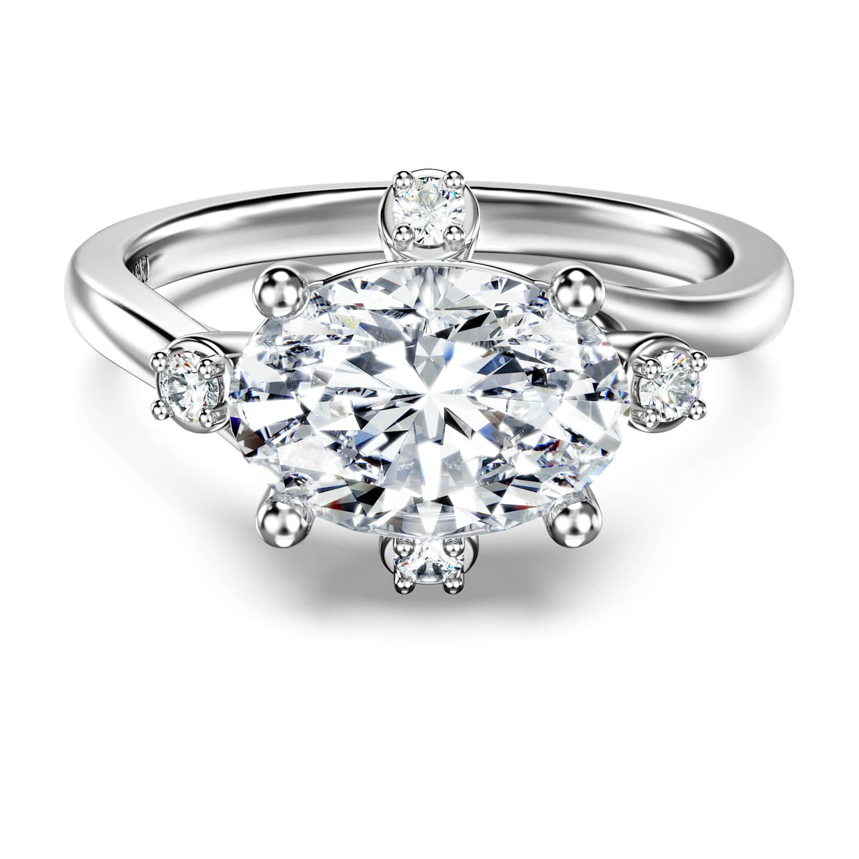 Galaxy ring, Lab-grown diamonds 2.1 ct tw, Mixed shapes, 14K white gold by SWAROVSKI
