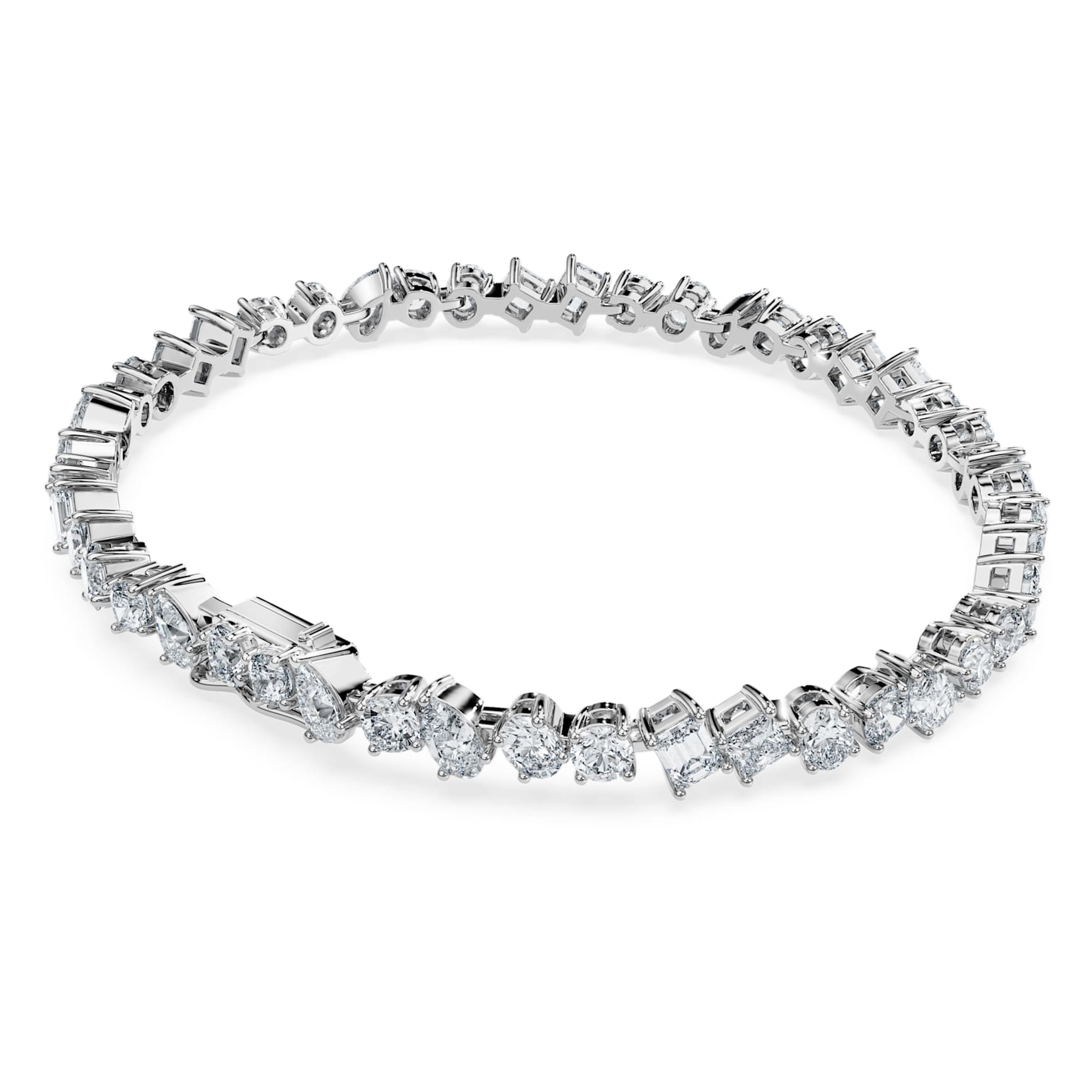 Galaxy Tennis bracelet, Lab-grown diamonds 5 ct tw, Mixed shapes, 14K white gold by SWAROVSKI