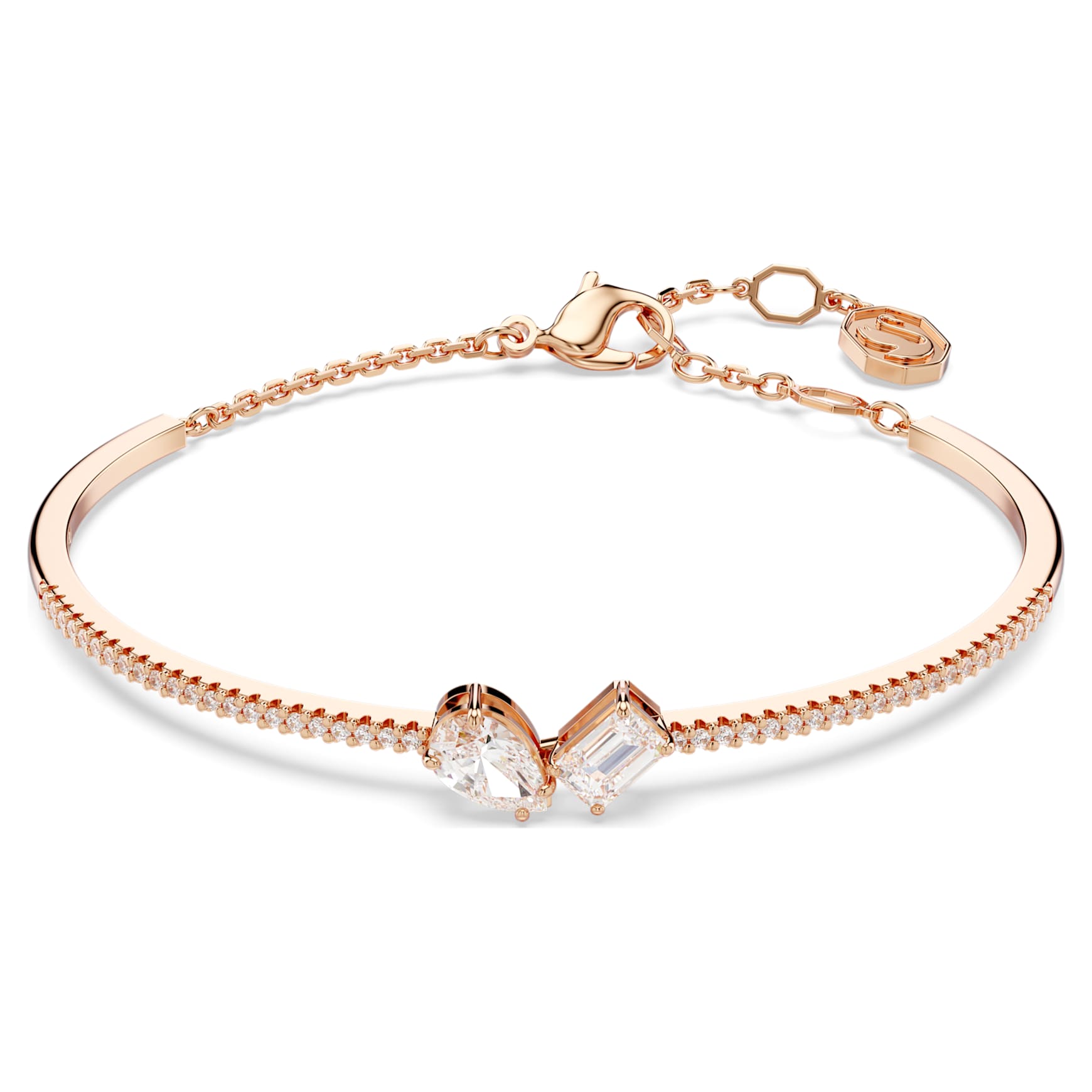 Mesmera set, Mixed cuts, White, 18K rose gold finish