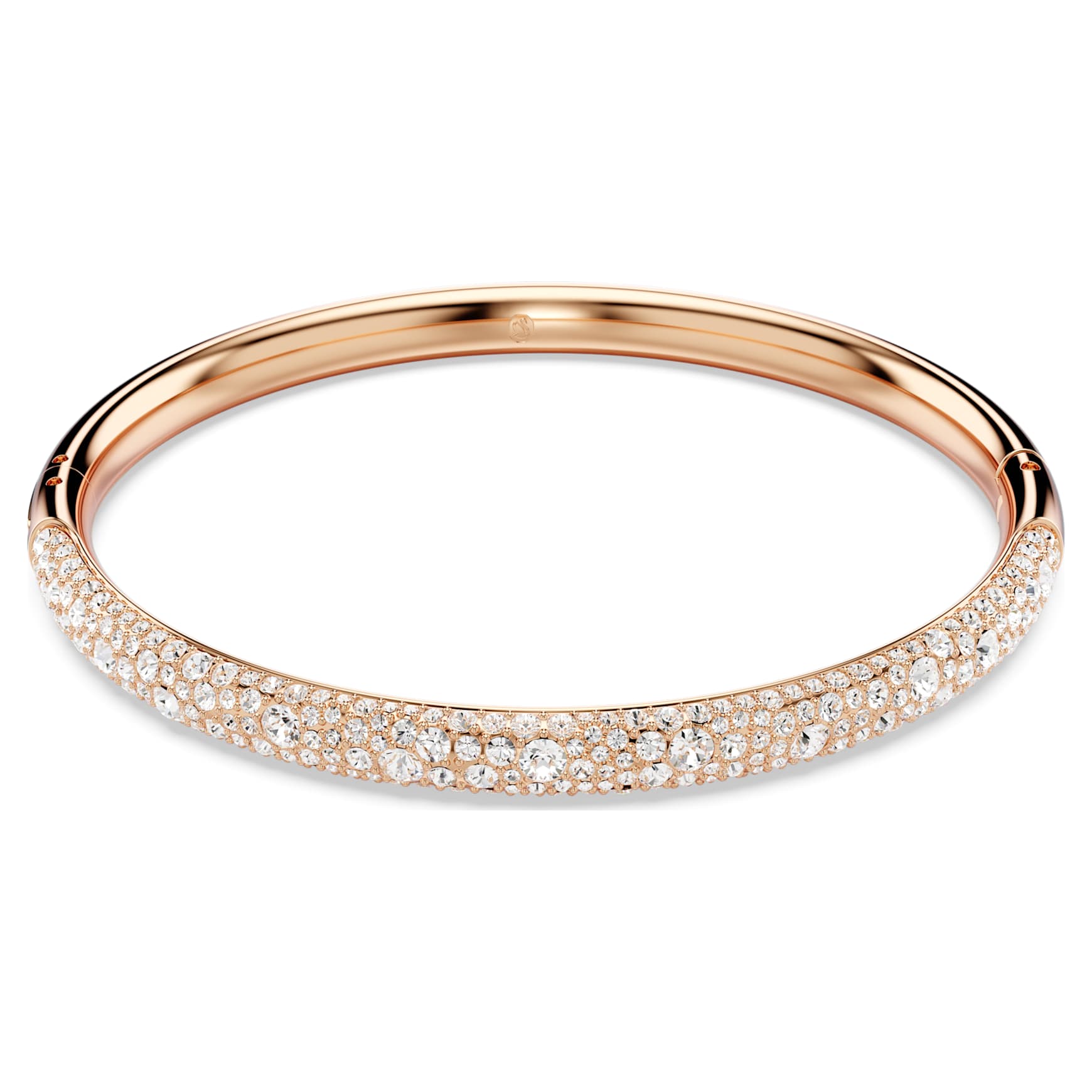 Sublima bangle, Snow pavé, White, Rose gold-tone plated by SWAROVSKI