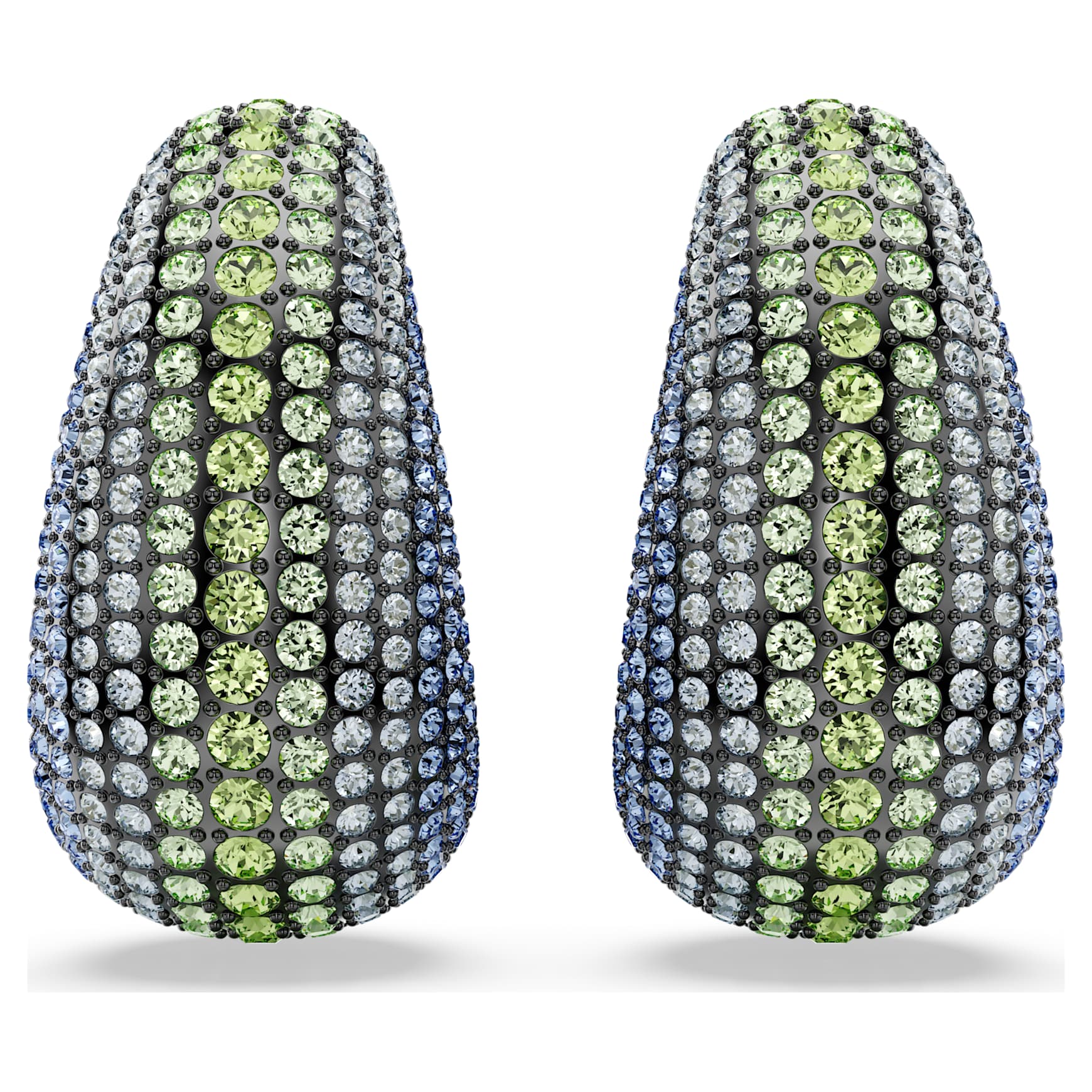Sublima clip earrings, Round cut, Large, Multicoloured, Ruthenium plated by SWAROVSKI