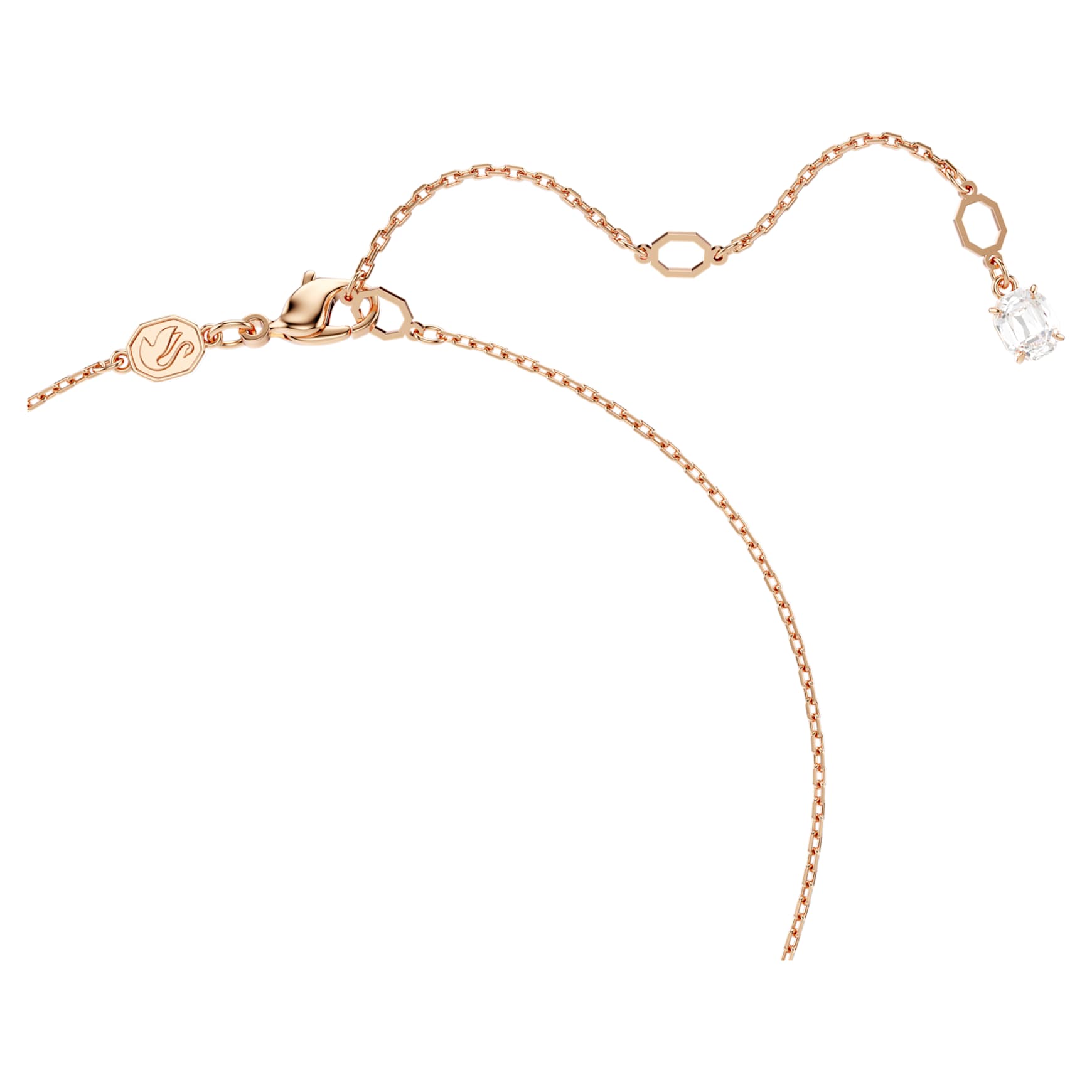 Hyperbola pendant, Mixed cuts, Twist, White, 18K rose gold finish