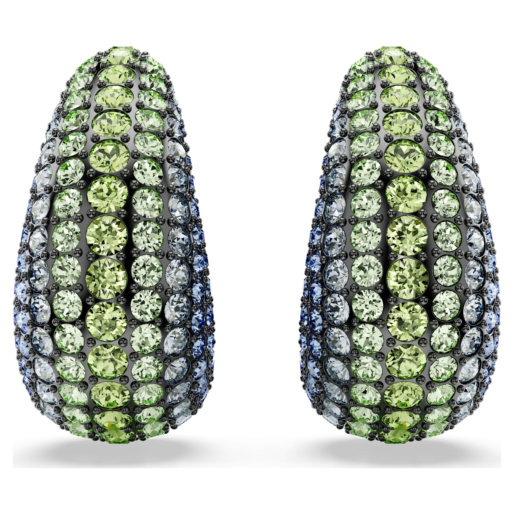 Sublima clip earrings, Round cut, Medium, Multicoloured, Ruthenium plated by SWAROVSKI