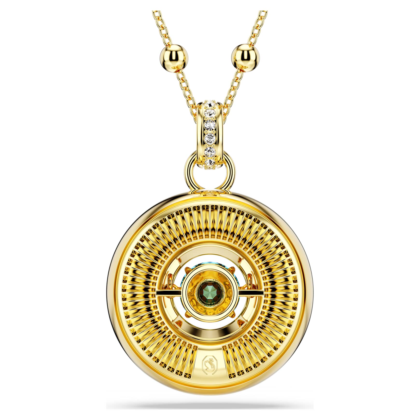 Symbolica pendant, Evil eye, Medium, Multicoloured, 18K gold finish