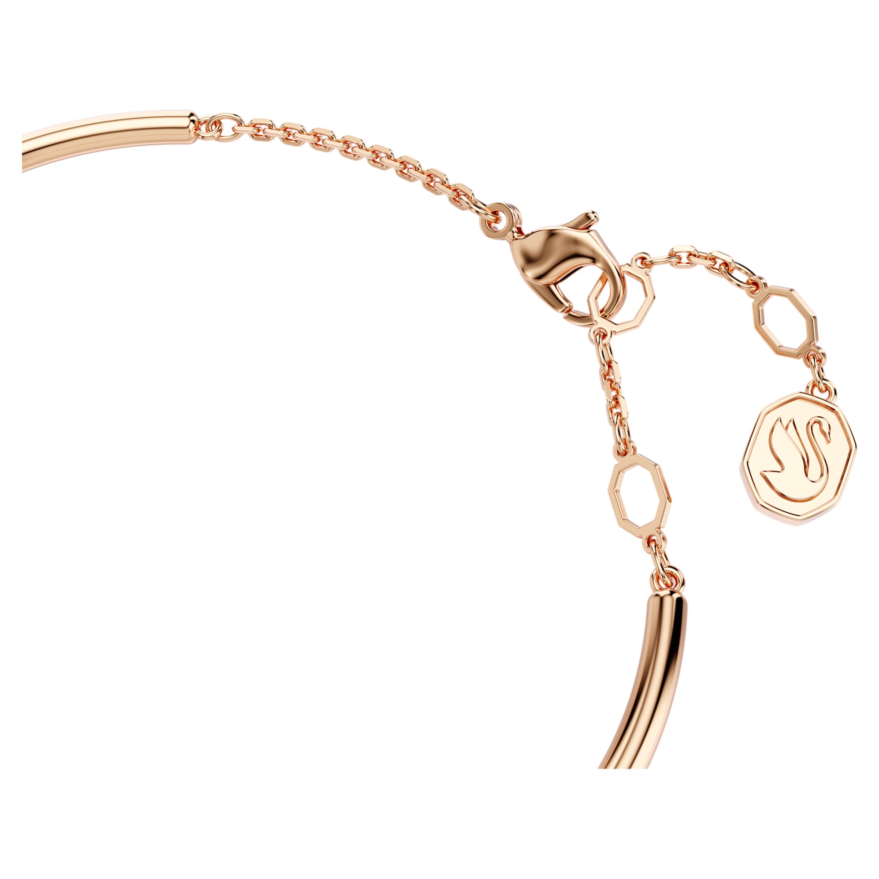 Dextera bangle, Round cut, White, 18K rose gold finish