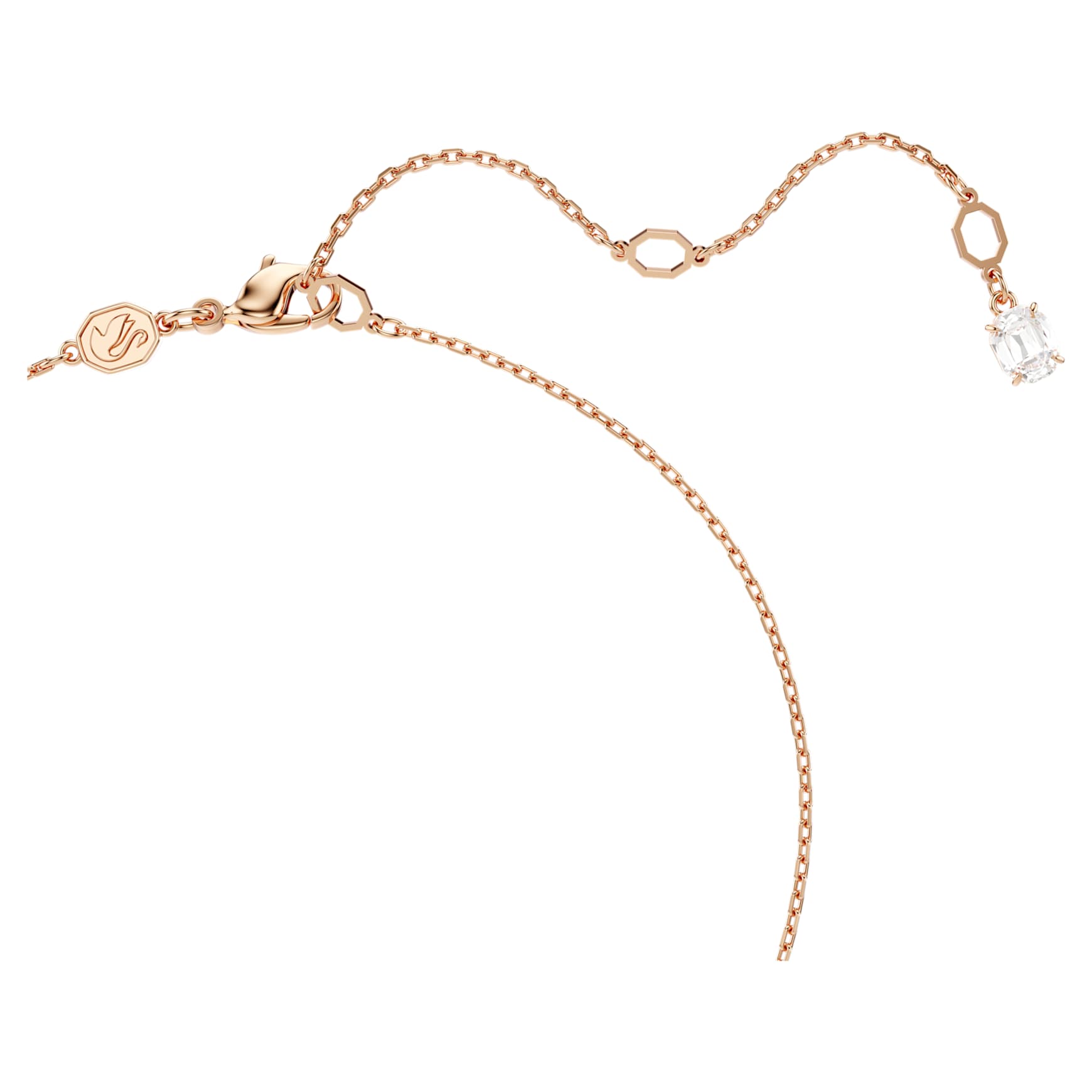 Matrix pendant, Crystal pearl, Round cut, White, 18K rose gold finish