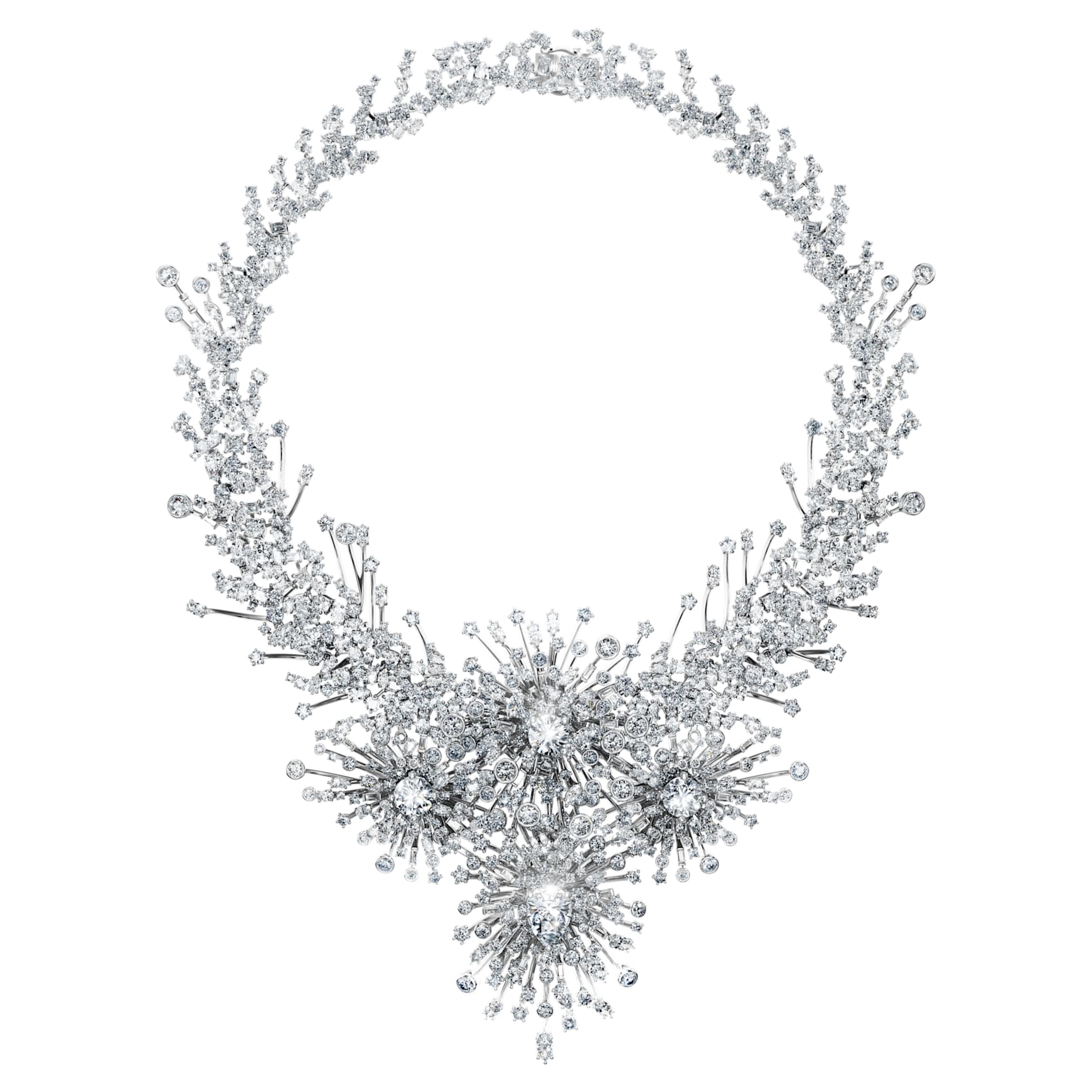 Galaxy necklace, Lab-grown diamonds 156.62 ct tw, Mixed shapes, 18K white gold by SWAROVSKI