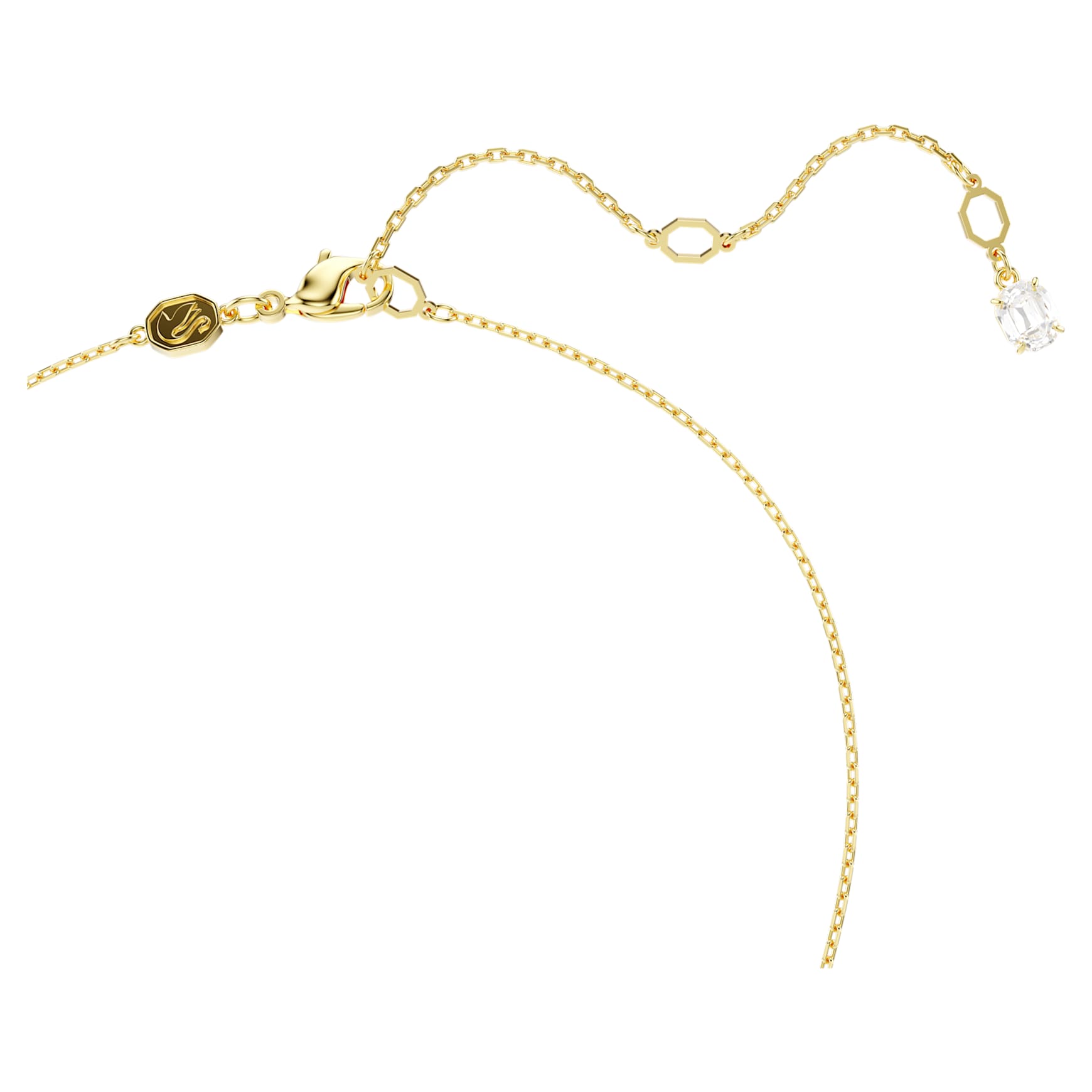 Stilla Attract pendant, Square cut, White, 18K gold finish