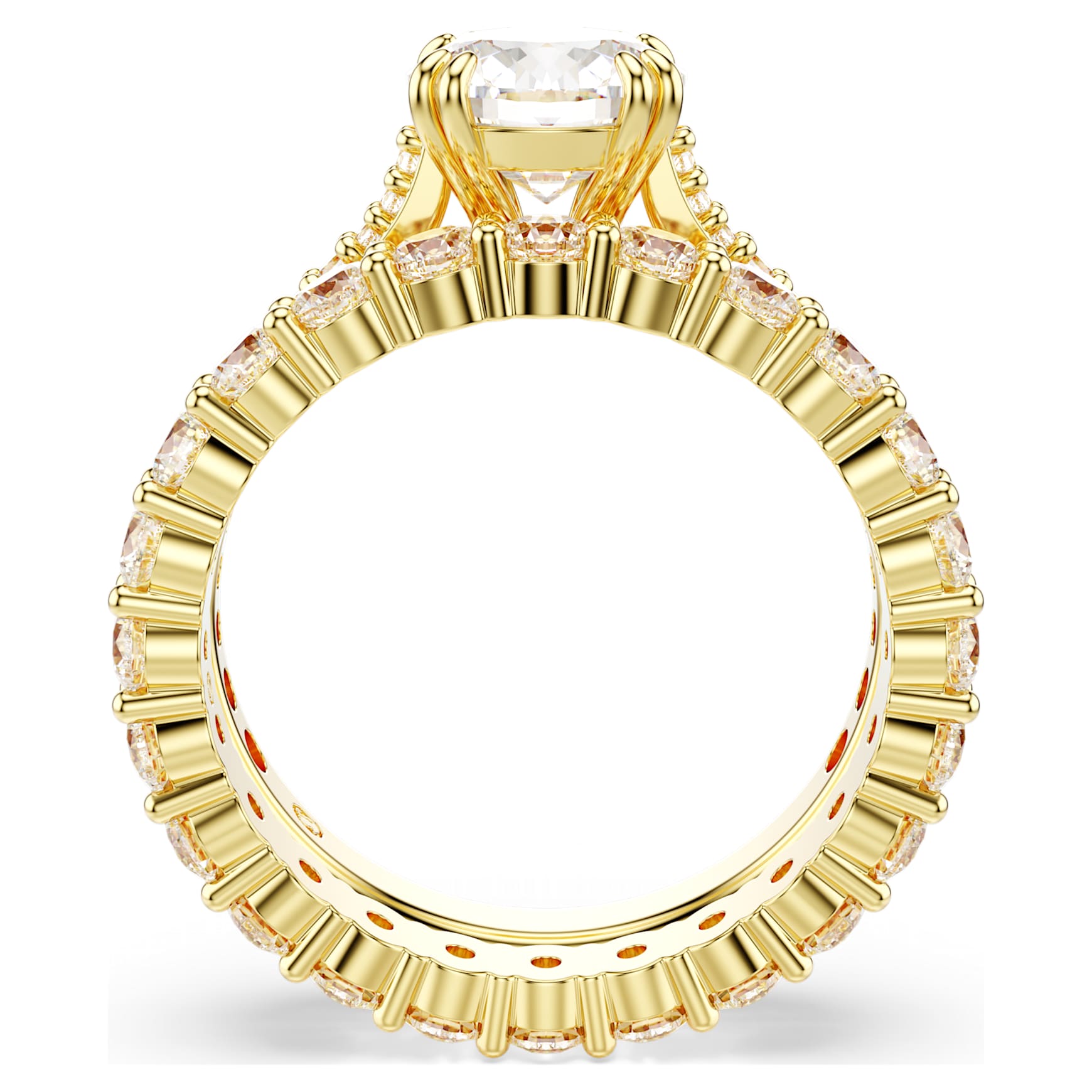 Stilla ring, Set (2), Round cut, White, 18K gold finish