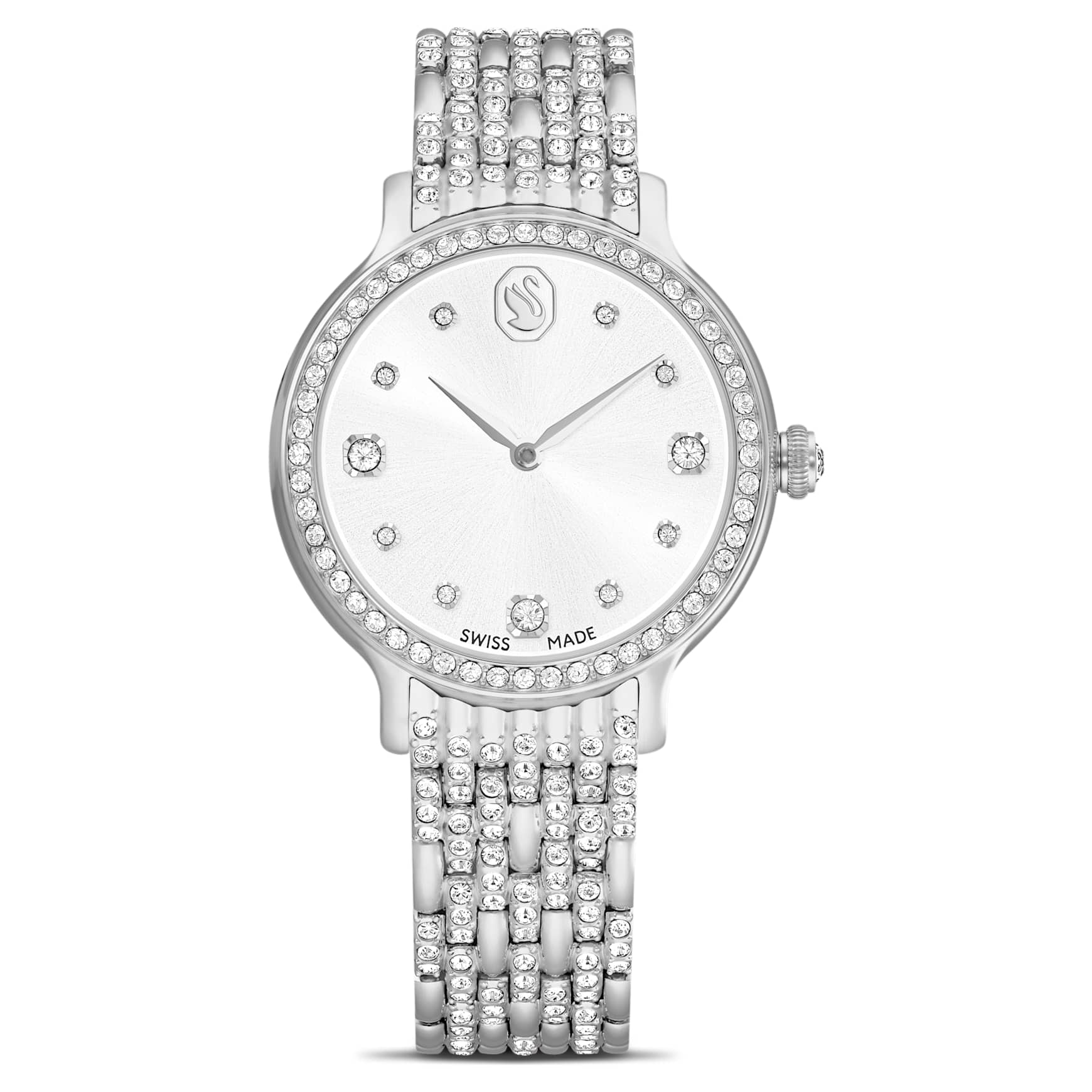Imber watch, Swiss Made, Metal bracelet, Silver Tone, Stainless steel by SWAROVSKI