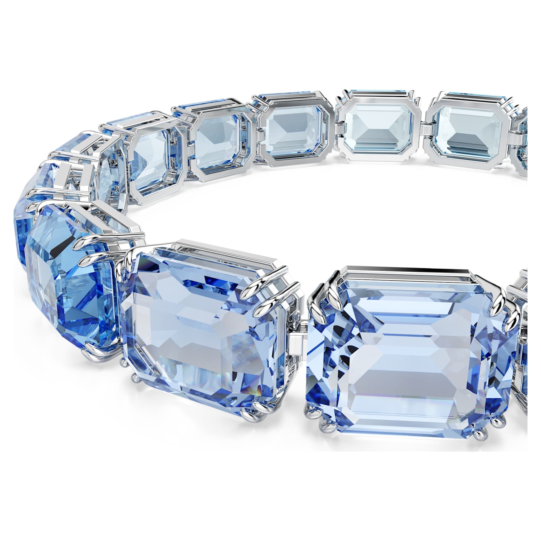 Millenia bracelet, Octagon cut, Color gradient, Blue, Rhodium plated by SWAROVSKI