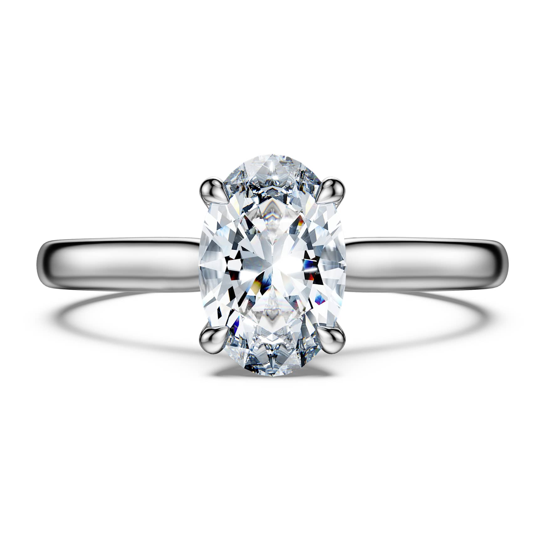 Eternity solitaire ring, Lab-grown diamonds ct tw, Oval cut