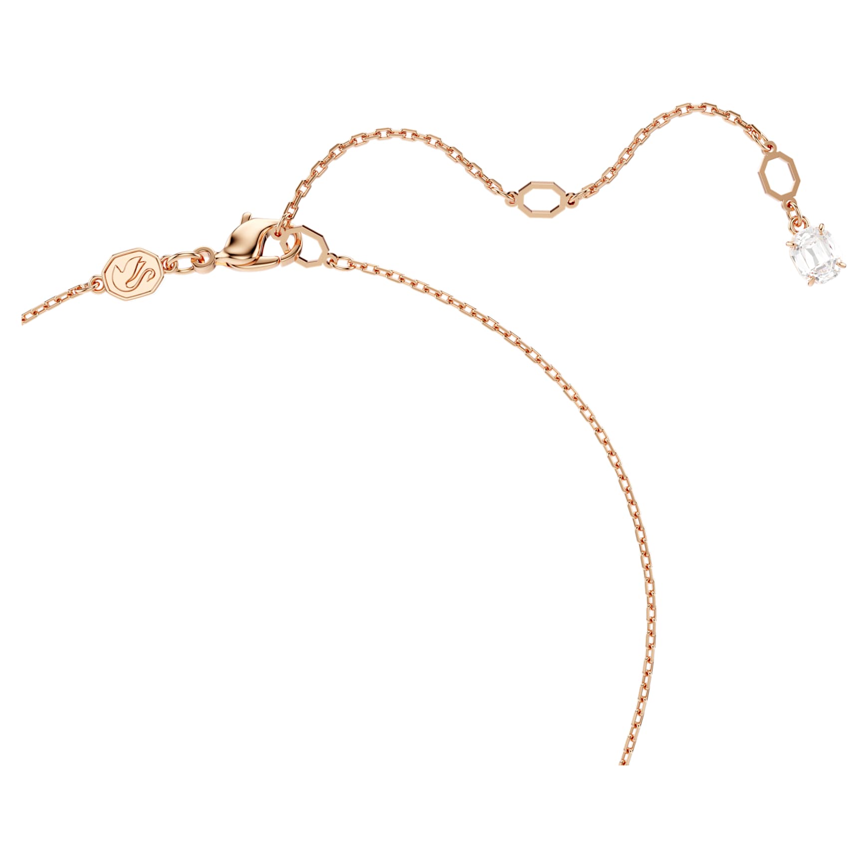 Hyperbola pendant, Mixed cuts, White, 18K rose gold finish