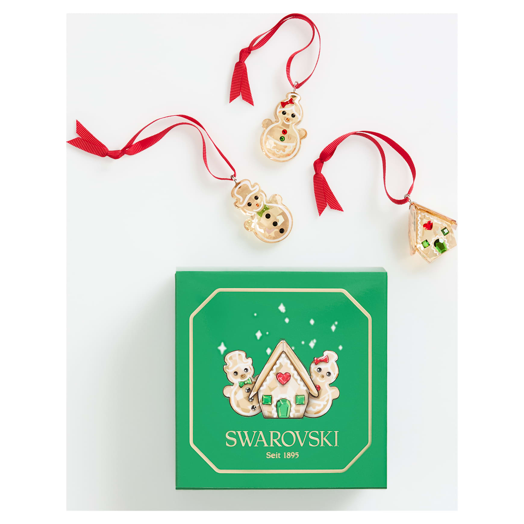 Holiday Cheers Gingerbread Ornament Set by SWAROVSKI