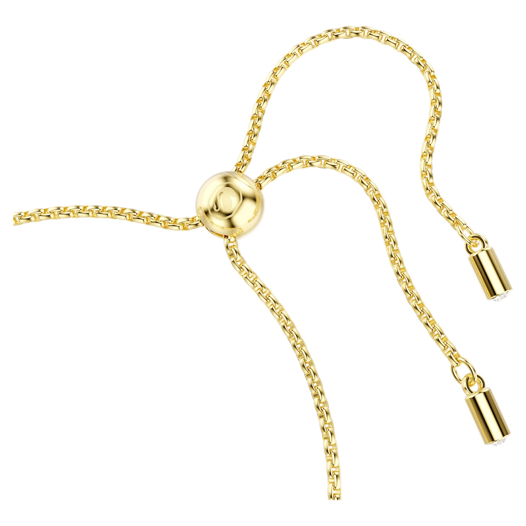 Imber bracelet, Mixed round cuts, White, 18K gold finish