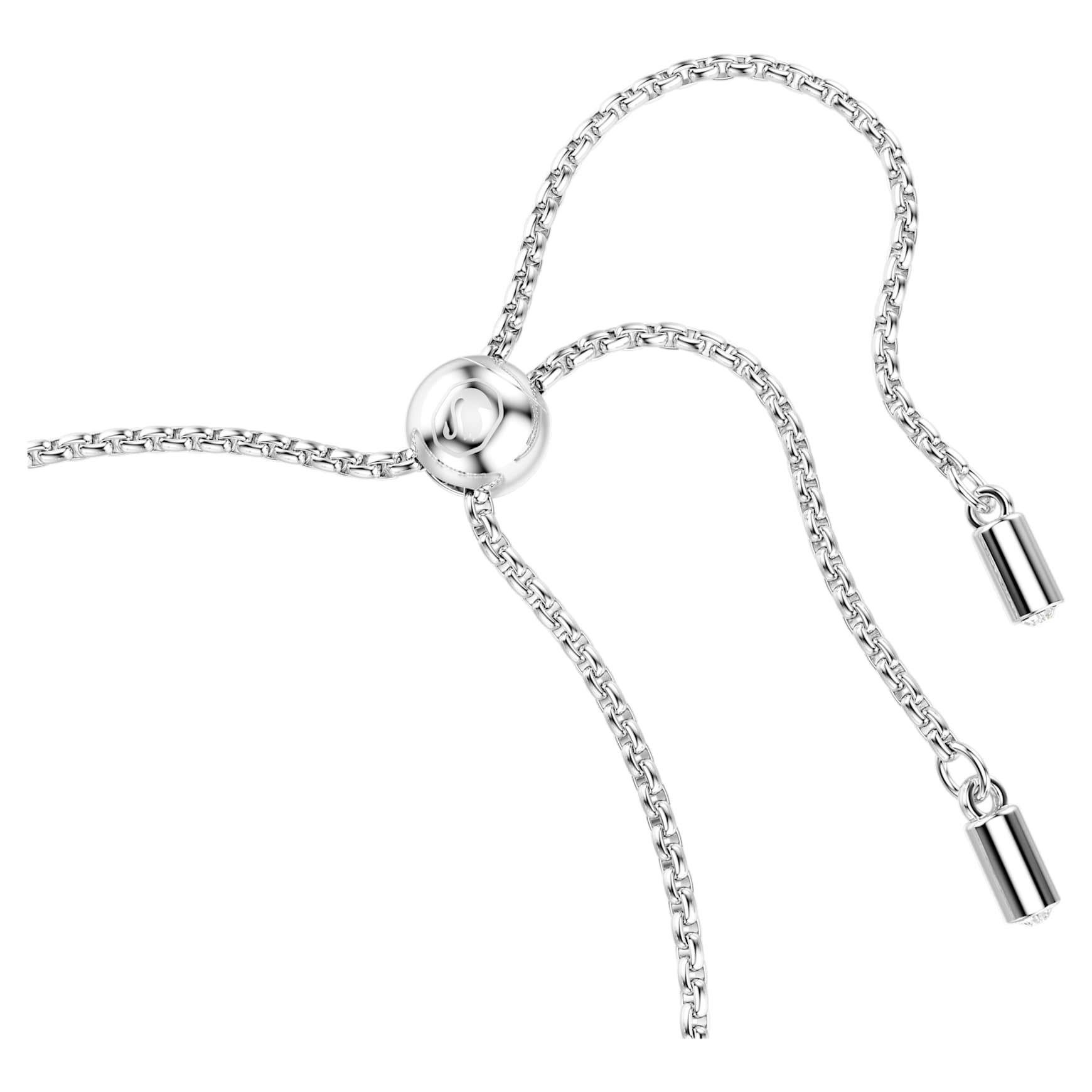 Imber bracelet, Mixed round cuts, White, Rhodium plated by SWAROVSKI