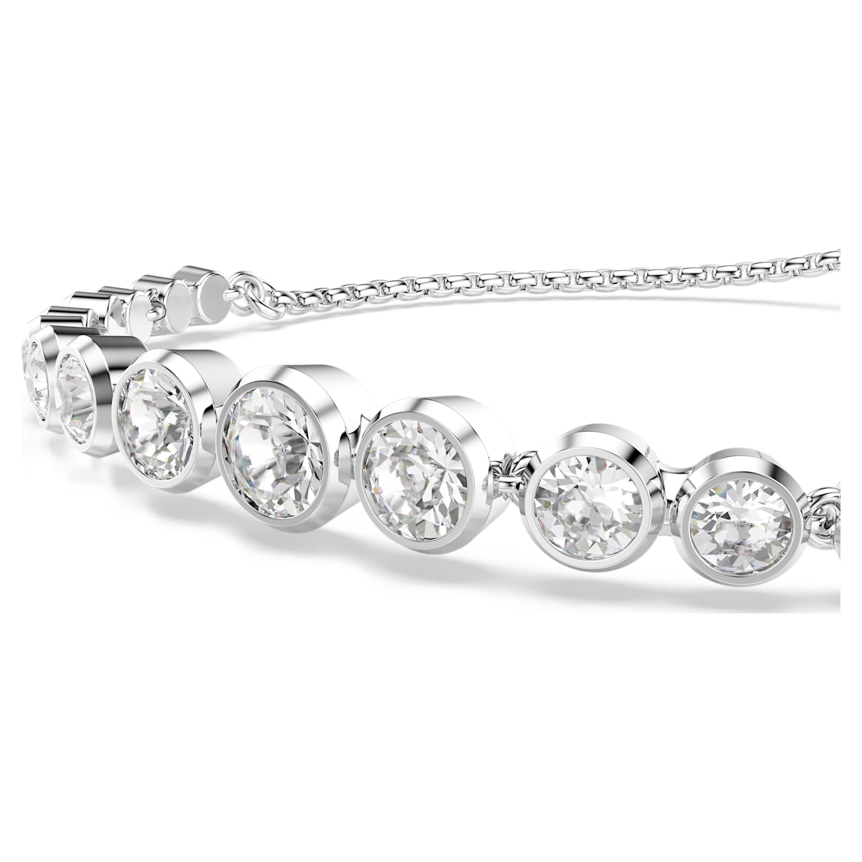 Imber bracelet, Mixed round cuts, White, Rhodium plated by SWAROVSKI