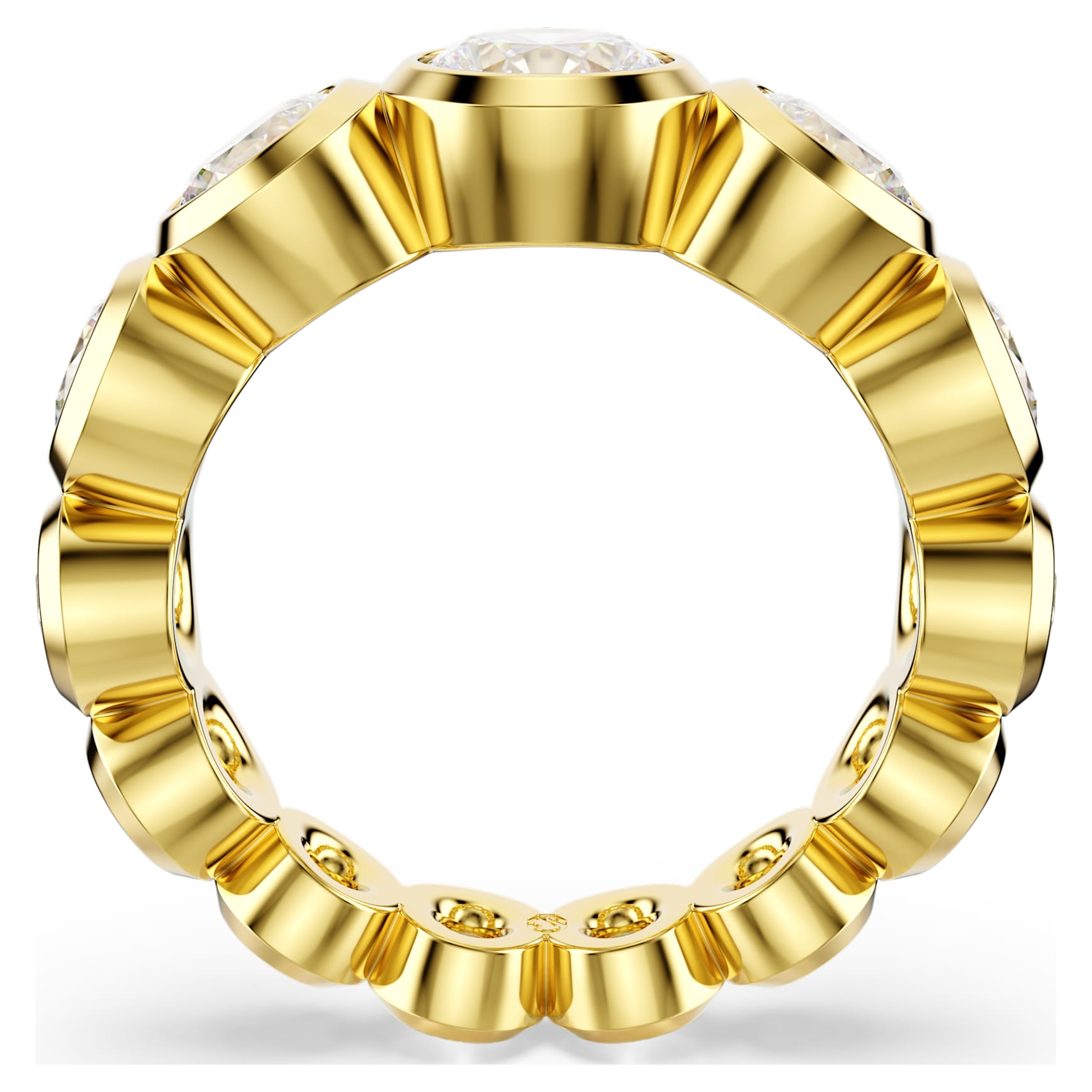 Imber ring, Mixed round cuts, White, 18K gold finish