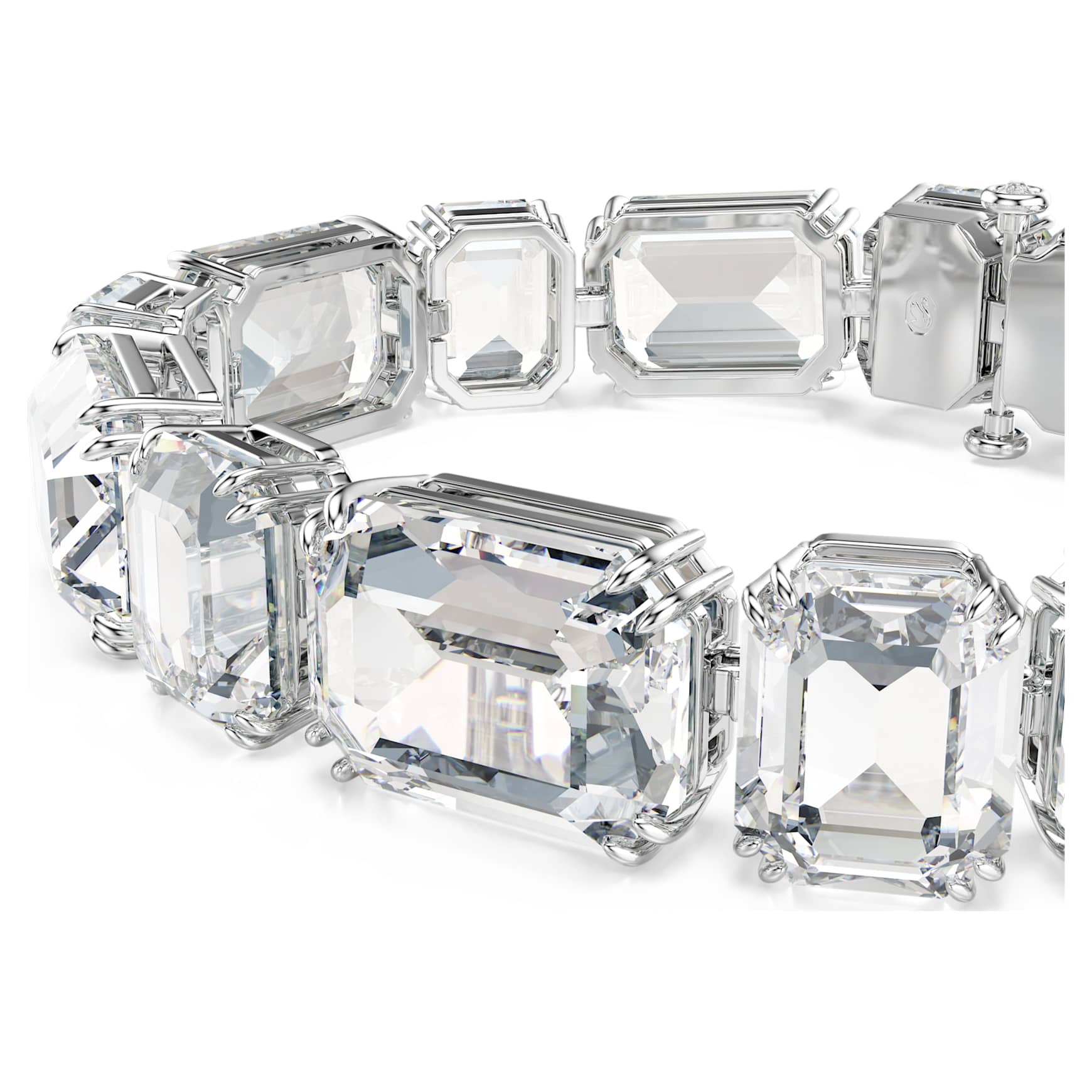 Millenia bracelet, Octagon cut, White, Rhodium plated by SWAROVSKI