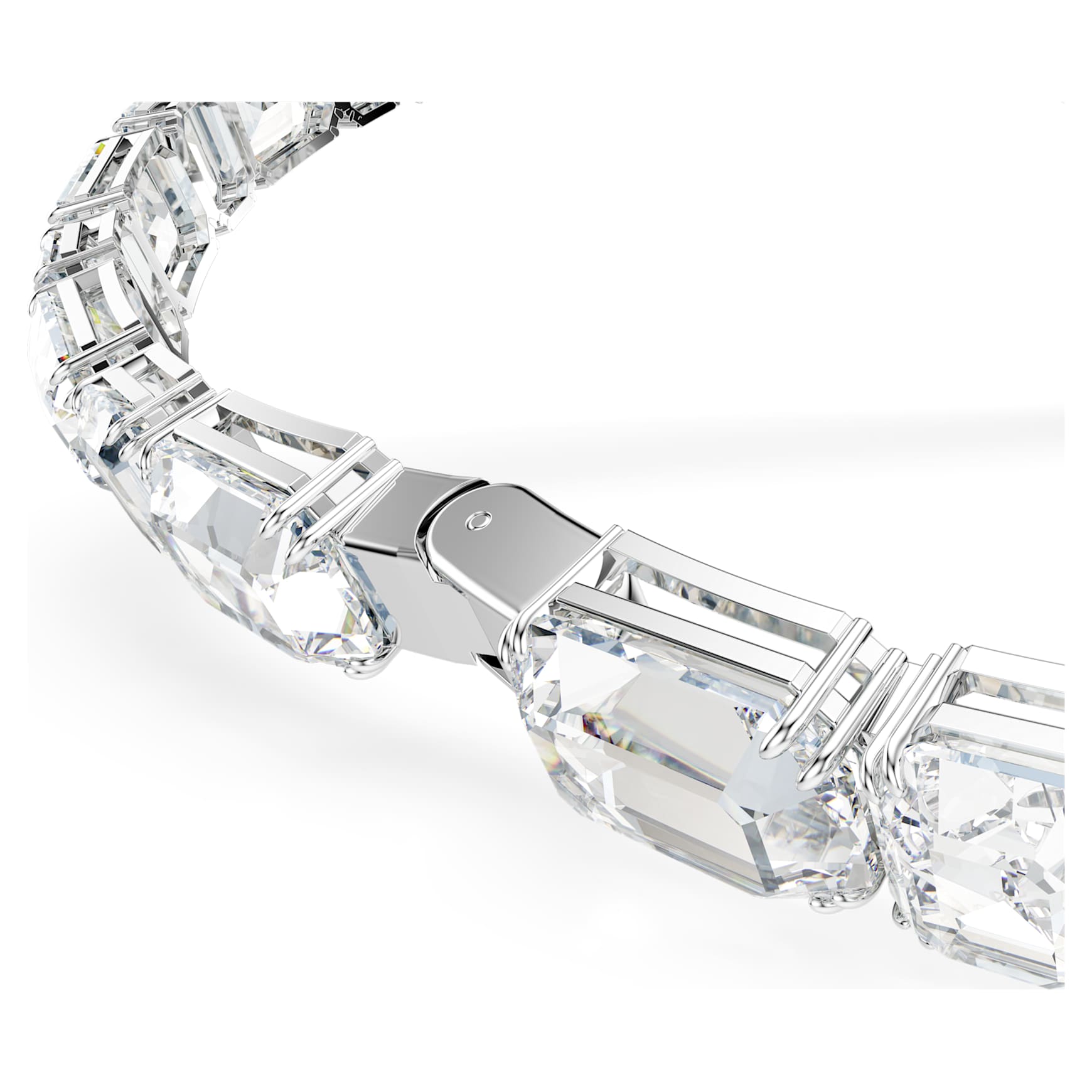 Millenia necklace, Octagon cut, White, Rhodium plated by SWAROVSKI