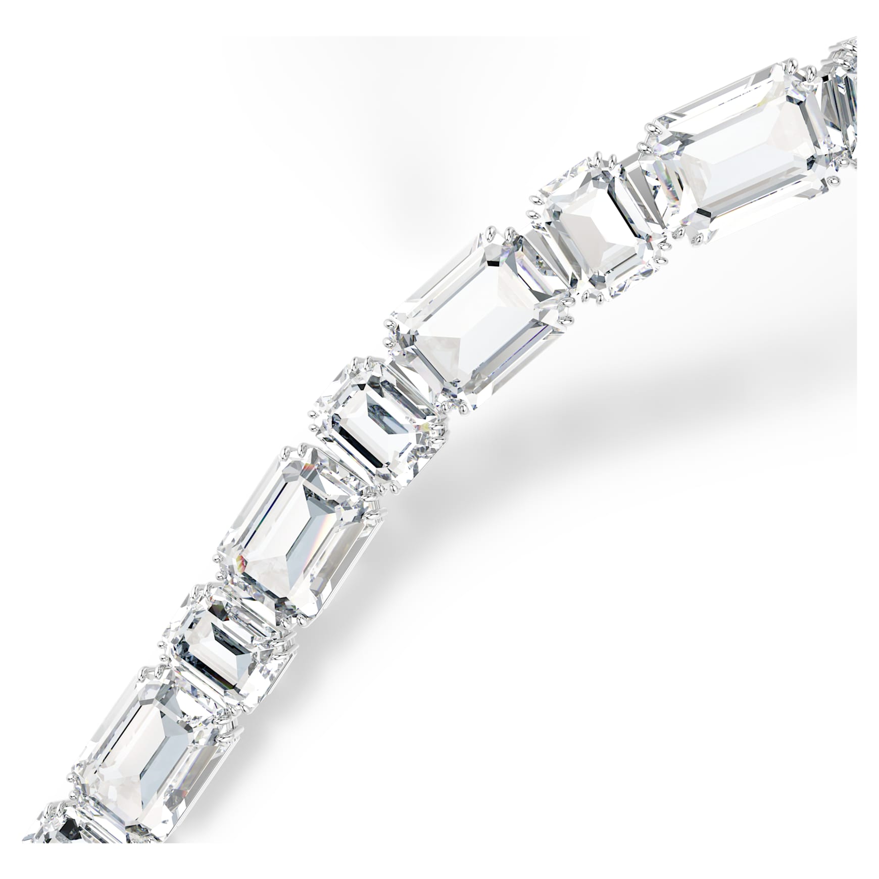Millenia necklace, Octagon cut, White, Rhodium plated by SWAROVSKI