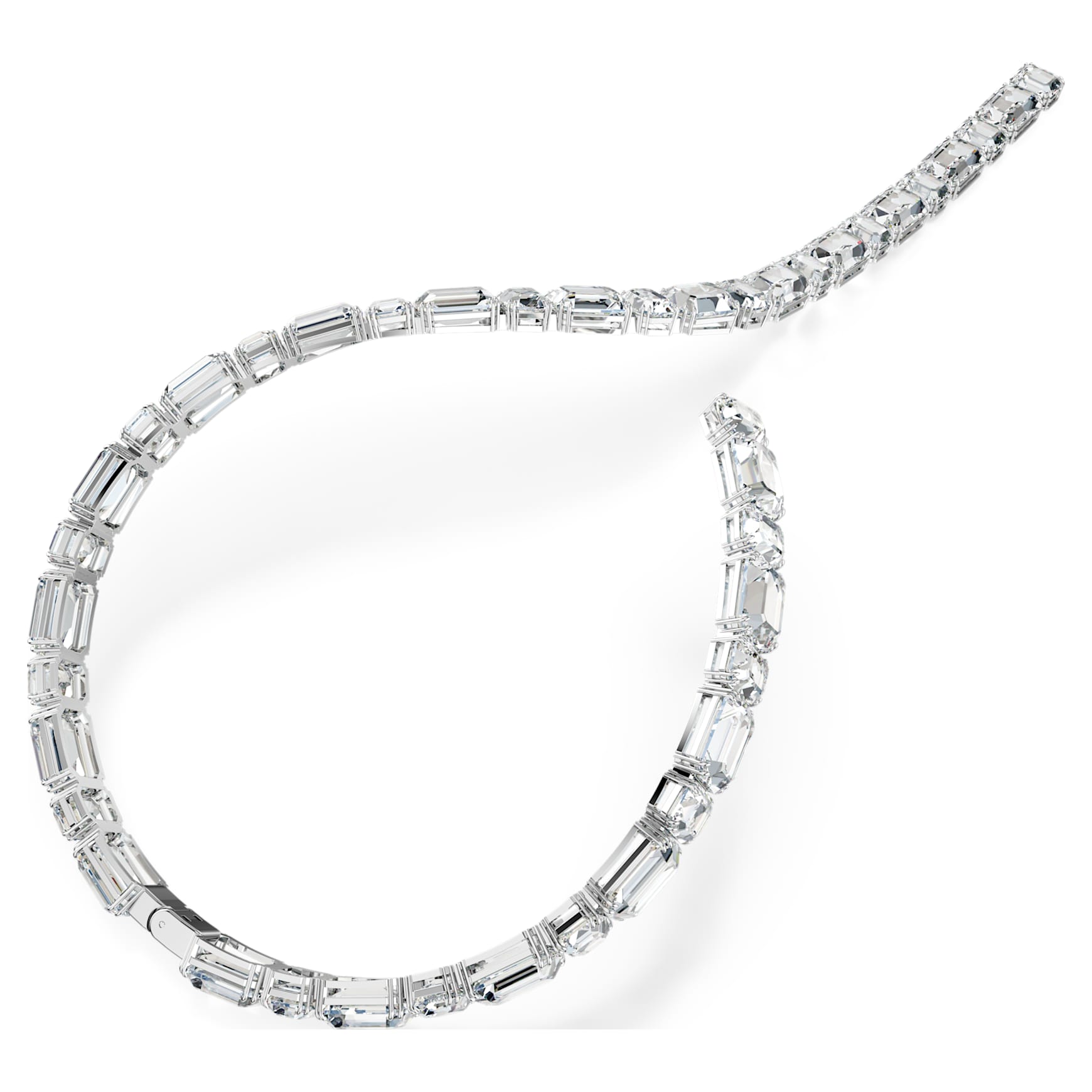 Millenia necklace, Octagon cut, White, Rhodium plated by SWAROVSKI