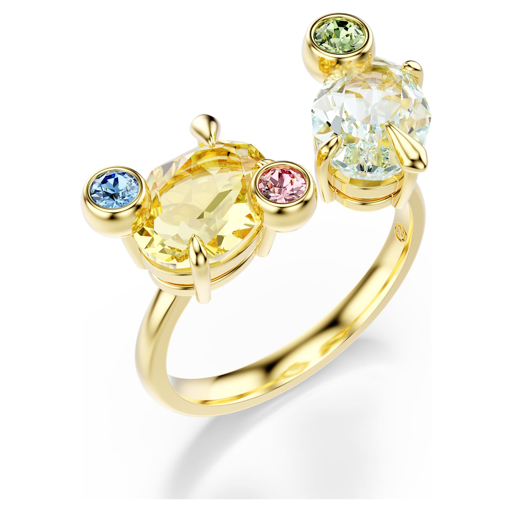 Gema ring, Set (3), Mixed cuts, Multicolored, Gold-tone plated by SWAROVSKI