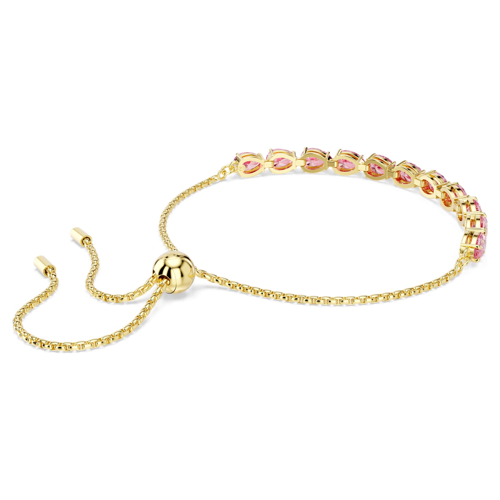 Matrix bracelet, Pear cut, Pink, 18K gold finish