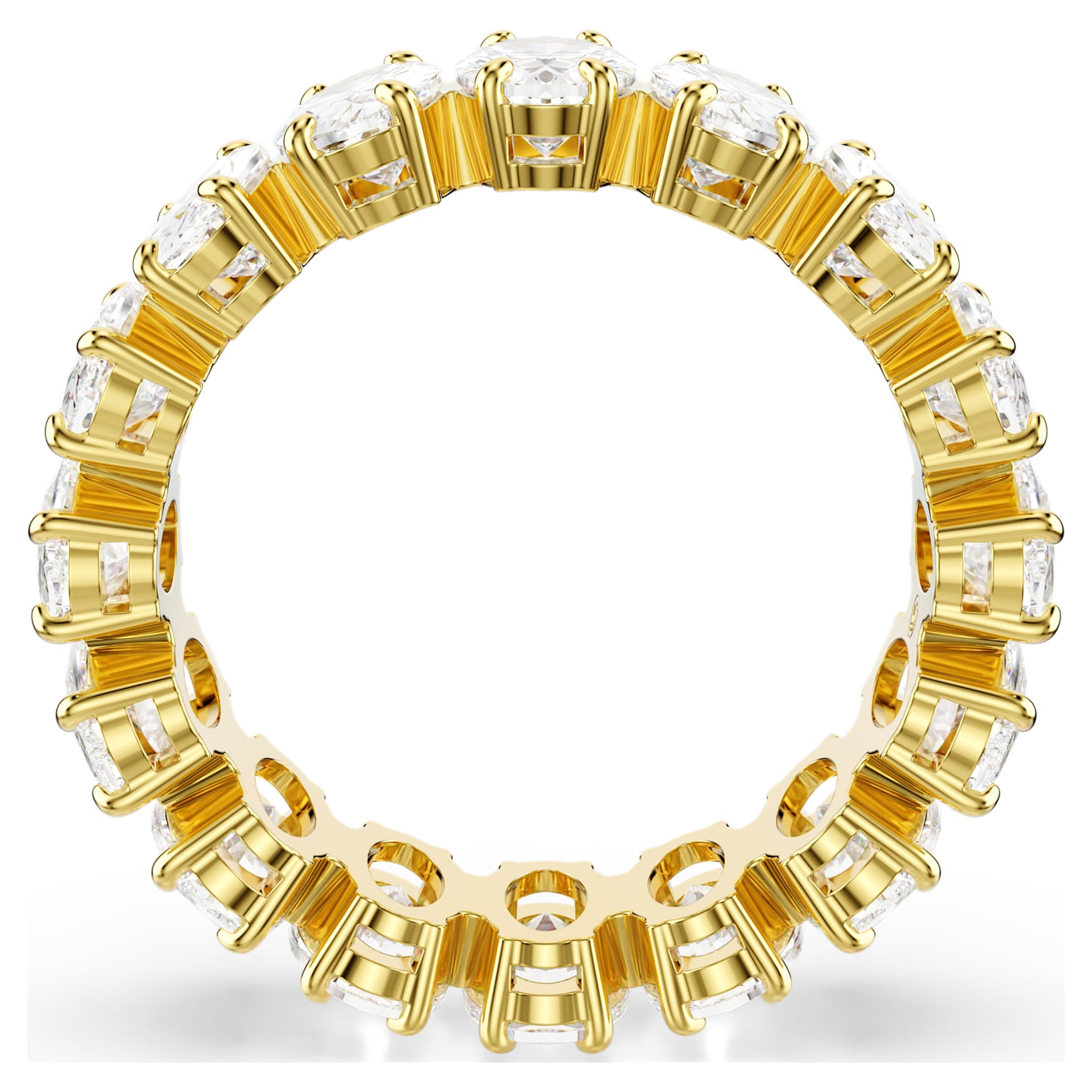 Matrix ring, Oval cut, White, 18K gold finish